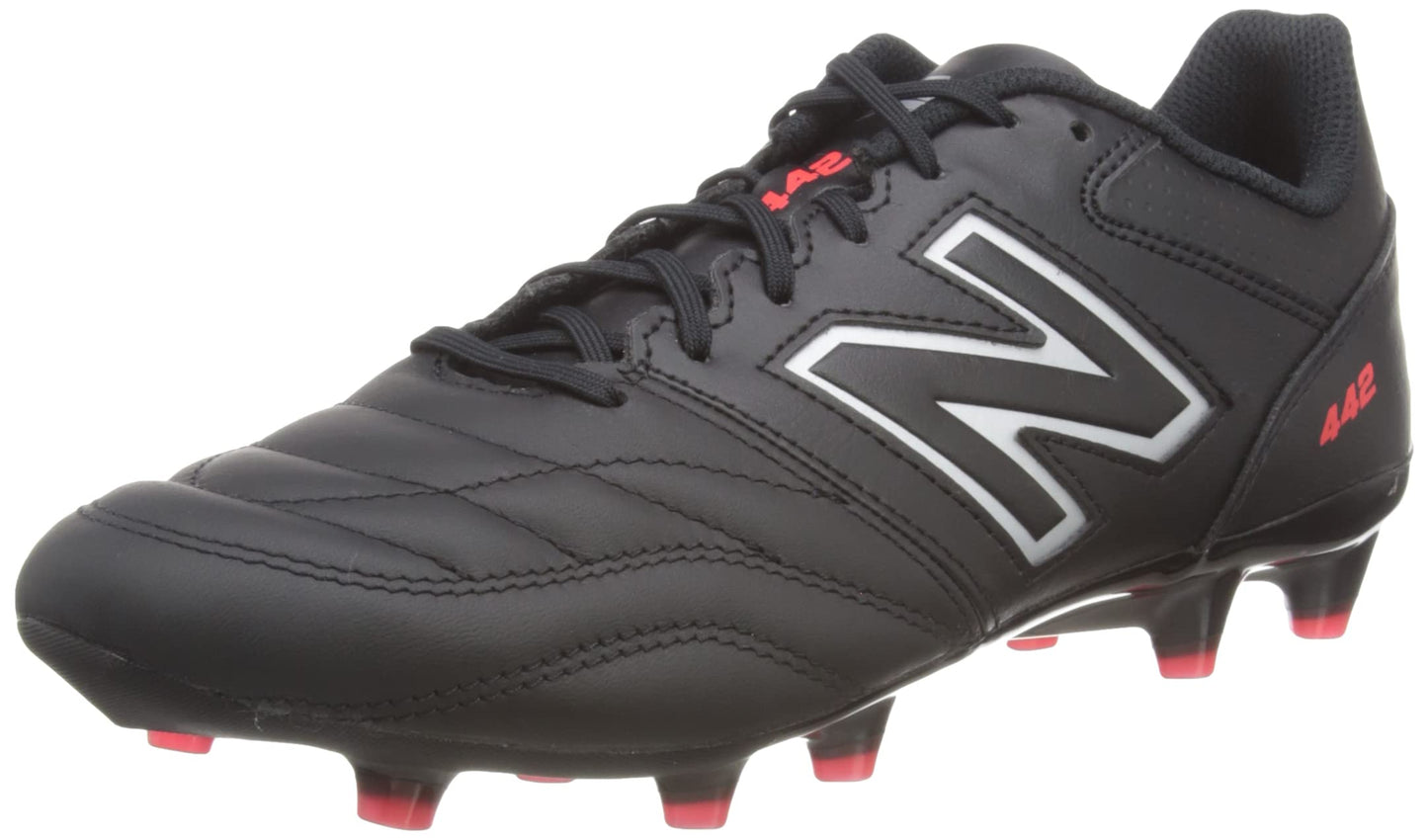 New Balance Men's 442 V2 Team FG Soccer Shoe, Black/White, 11.5