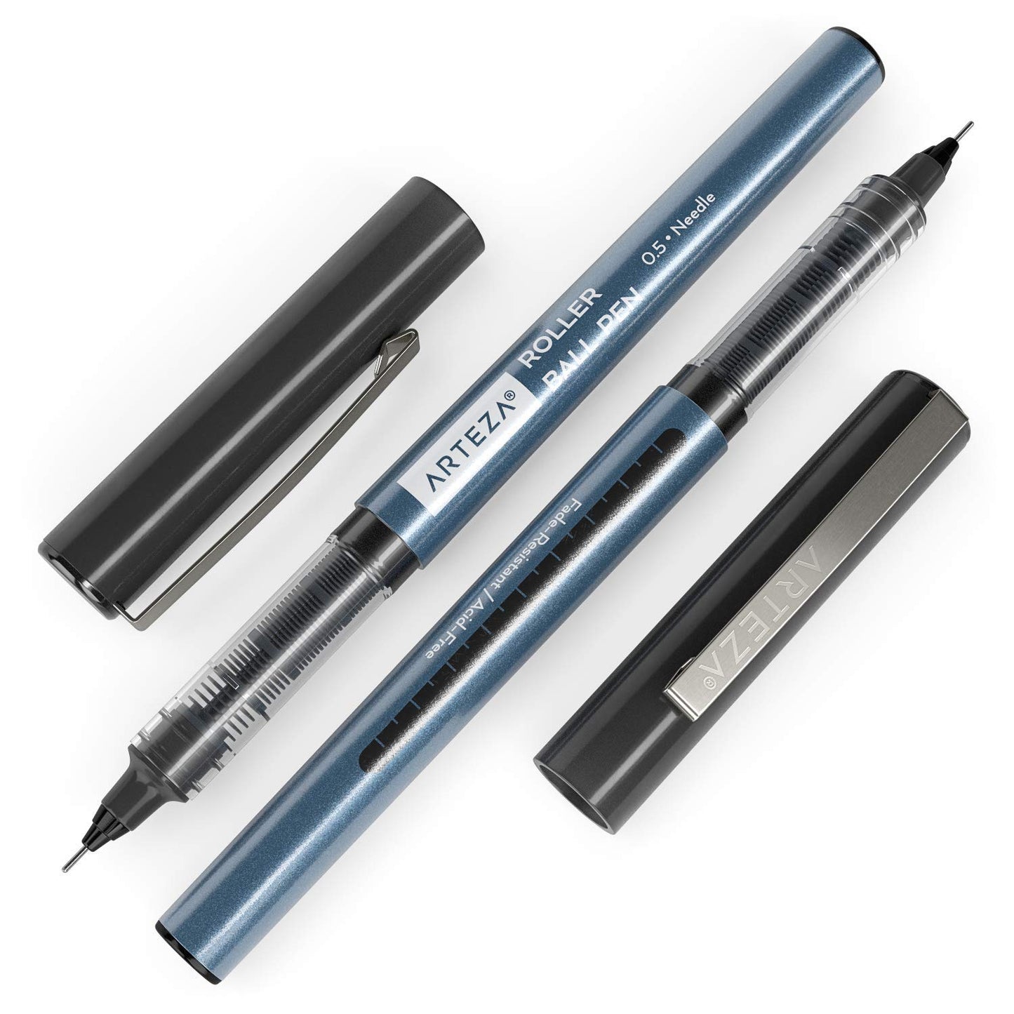 Arteza Roller Ball Pens, Black, 0.5mm Nib - 40 Pack