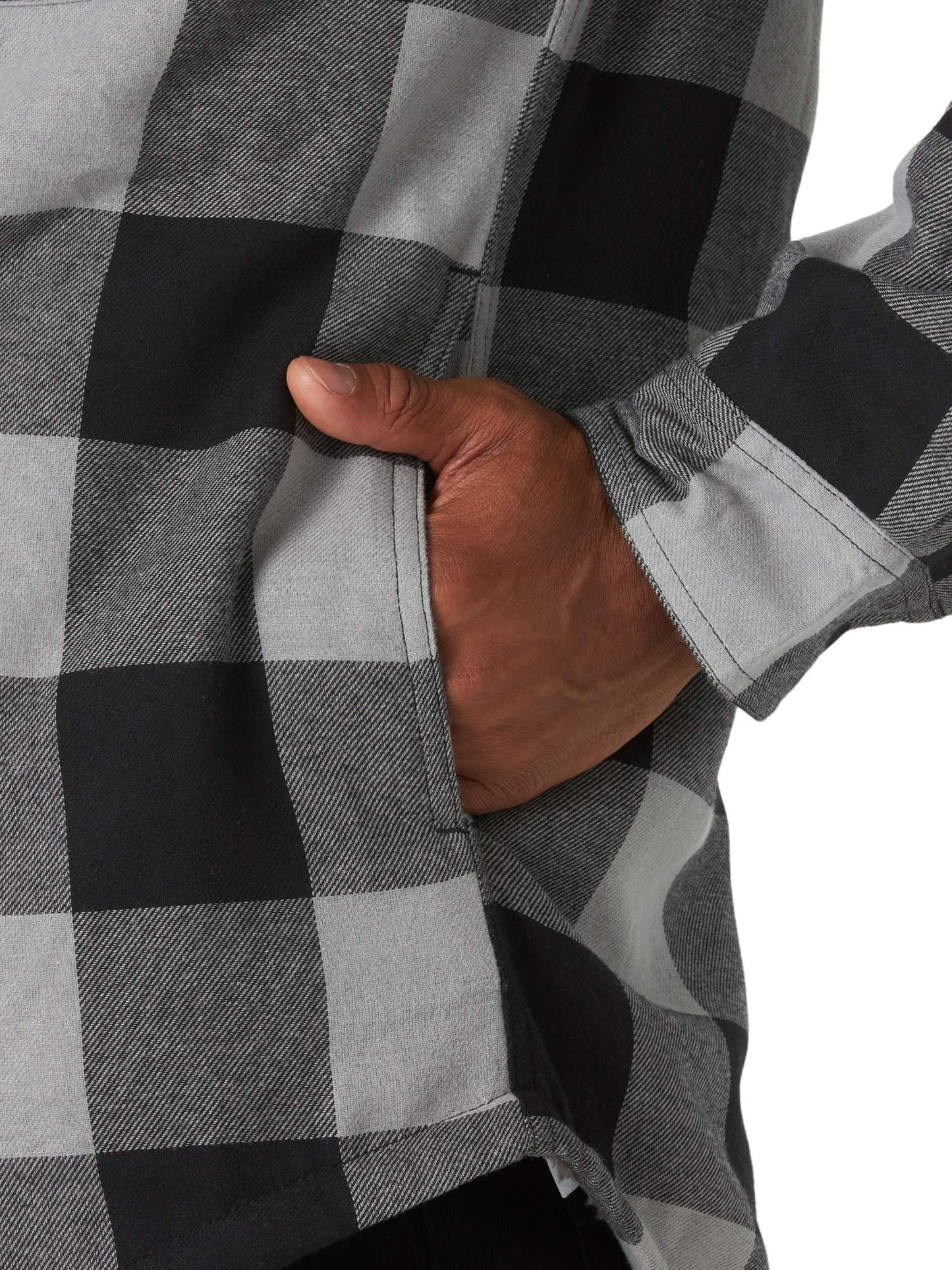 Wrangler Authentics Men's Long Sleeve Sherpa Lined Shirt Jacket, Grey Buffalo, Small