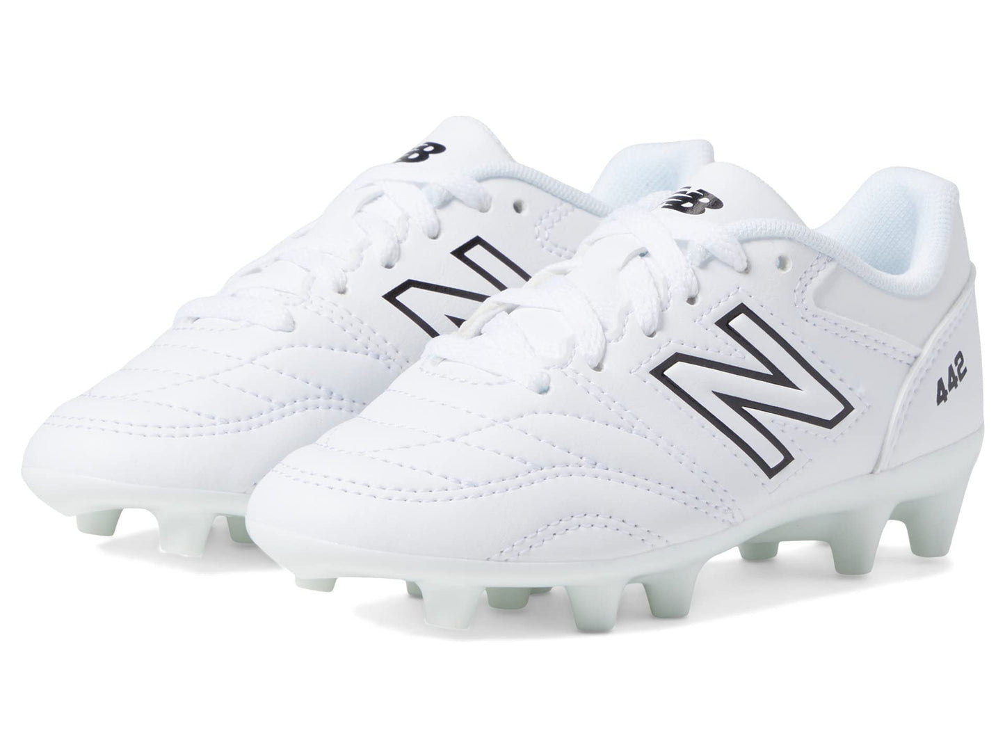 New Balance Boy's 442 V2 Academy FG Junior Soccer Shoe, White/Black, 2 Little Kid