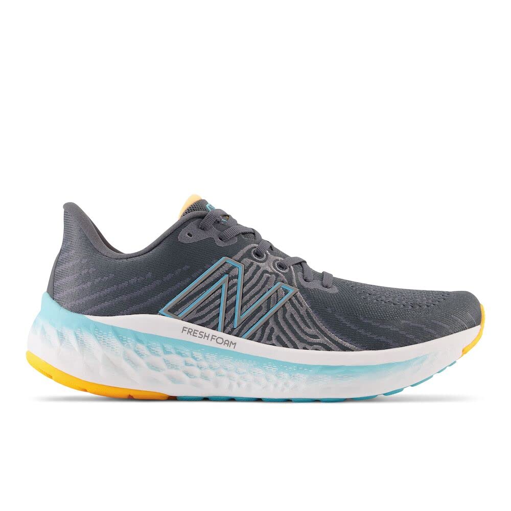 New Balance Men's Fresh Foam X Vongo V5 Running Shoe, Graphite/Summer Aqua/Hot Marigold, 10.5 Wide