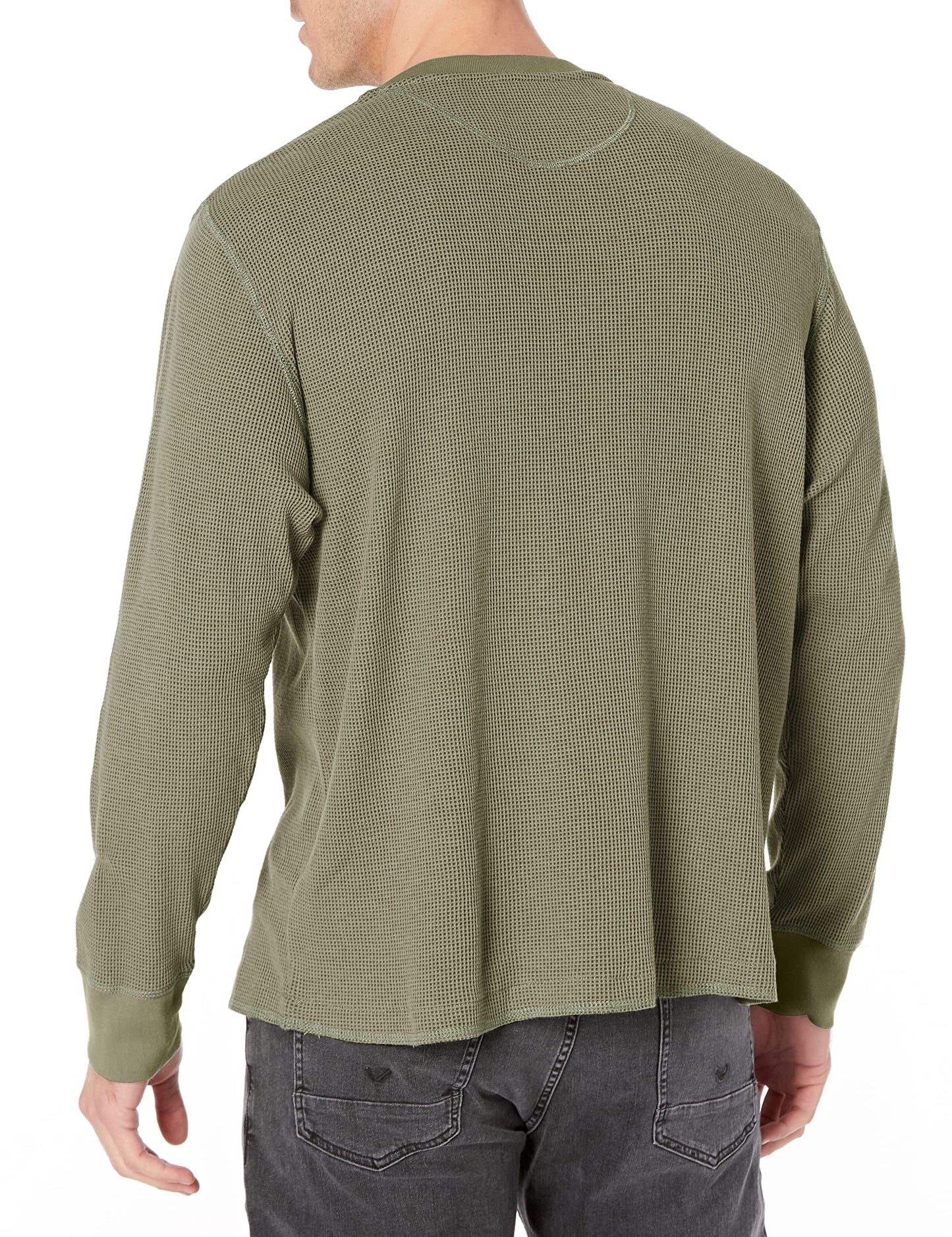 Wrangler Authentics Men's Long Sleeve Waffle Henley, Sea Spray, 3X-Large