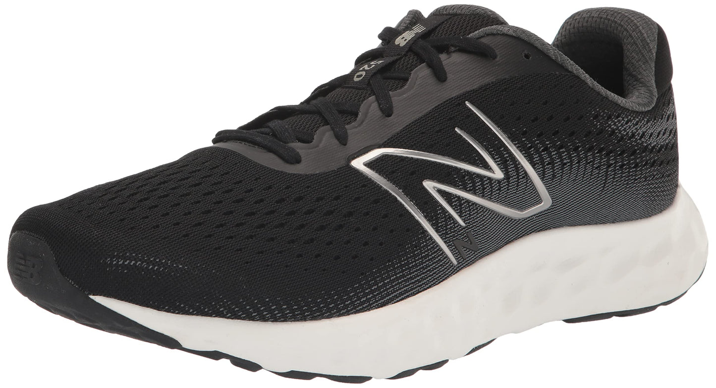 New Balance Men's 520 V8 Running Shoe, Black/White, 8