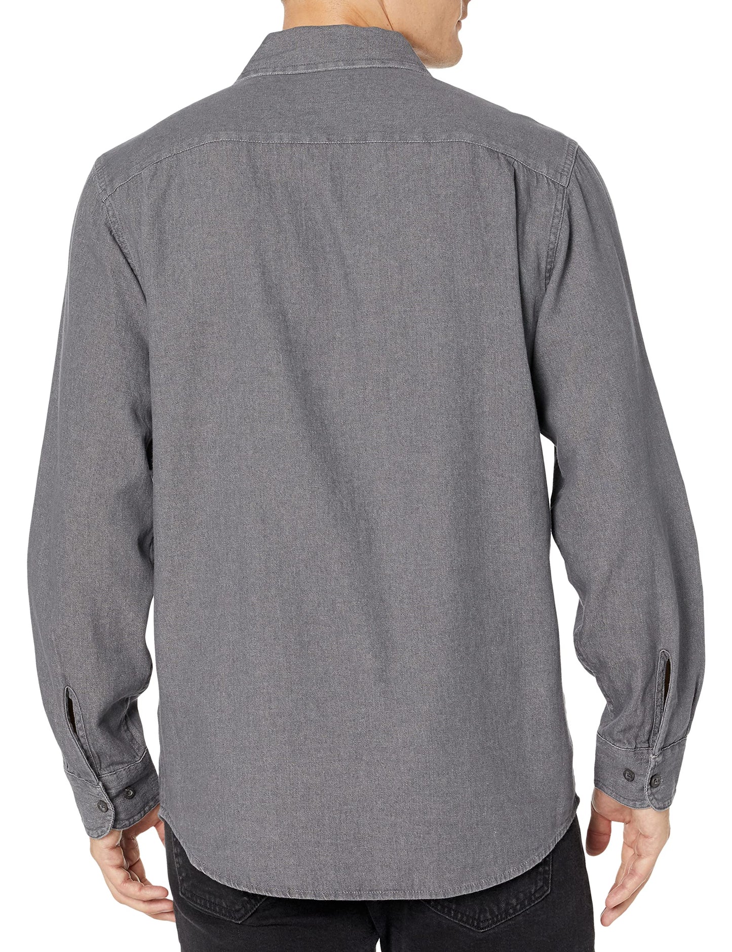 Wrangler Authentics Men's Long Sleeve Classic Woven Shirt, Grey, Small