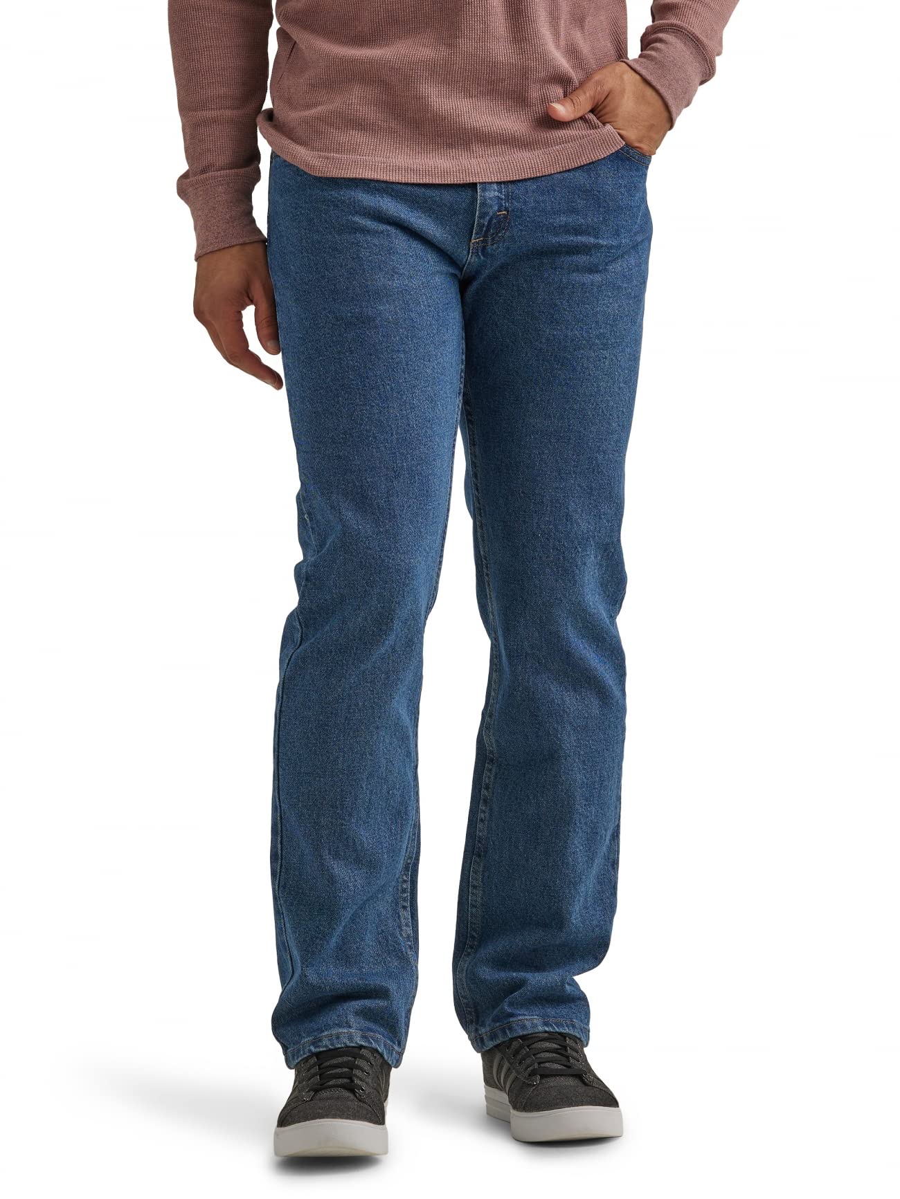 Wrangler Authentics Men's Classic 5-Pocket Regular Fit Jean, Dark Stonewash Flex, 32W X 29L