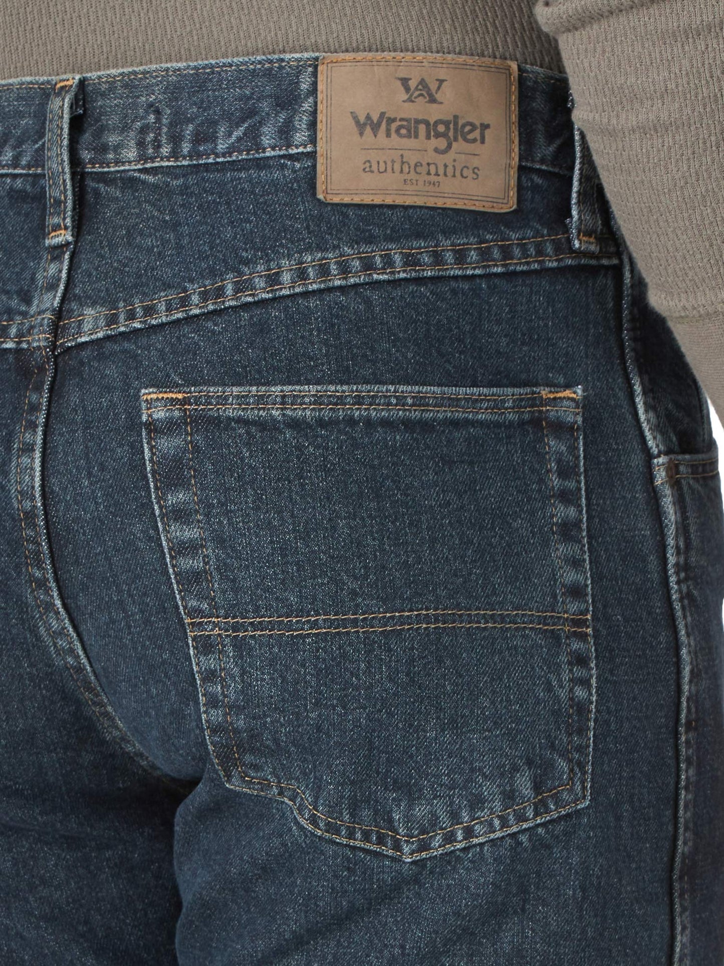 Wrangler Authentics Men's Classic 5-Pocket Regular Fit Cotton Jean, Storm, 35W x 34L