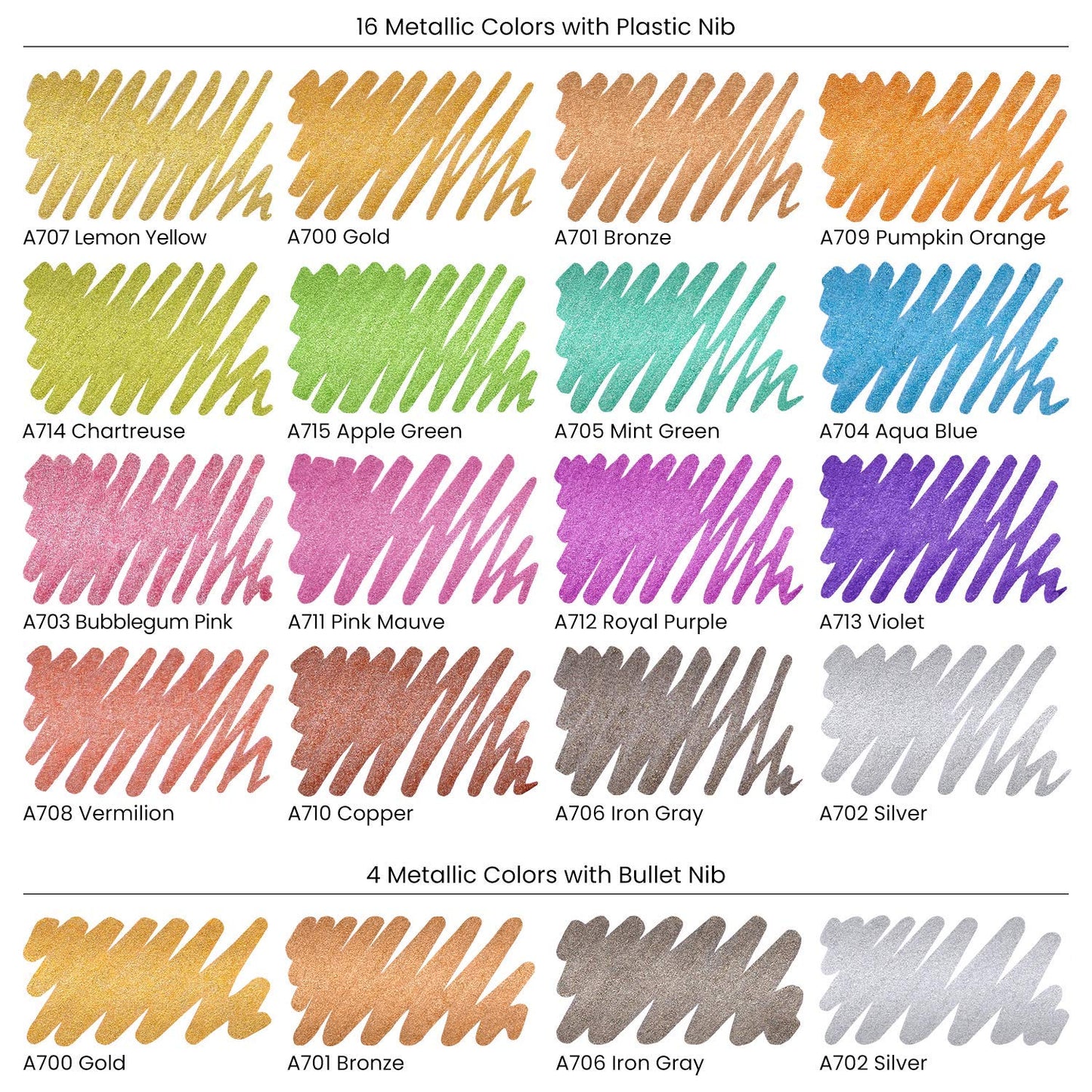 Arteza Acrylic Markers, Metallic - Set of 20