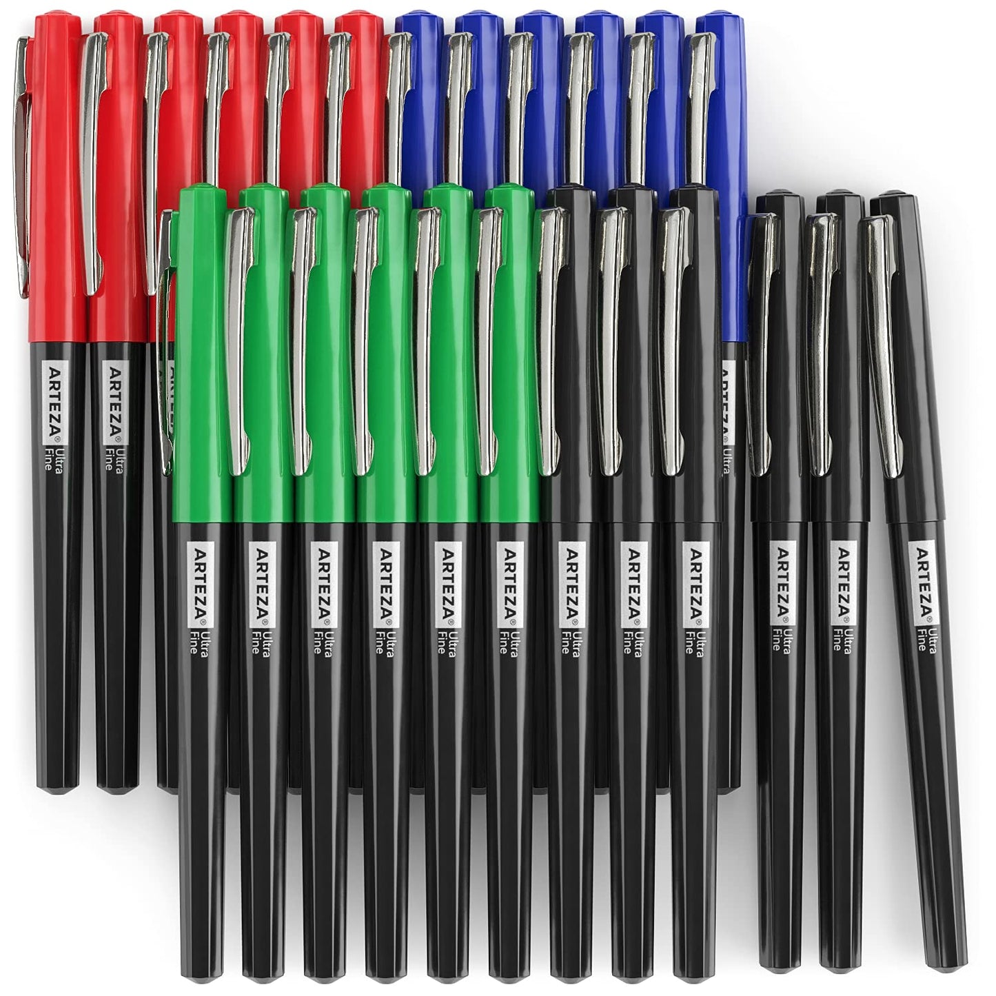 Arteza Permanent Markers, Classic Colors, Ultra Fine Tip - Set of 24