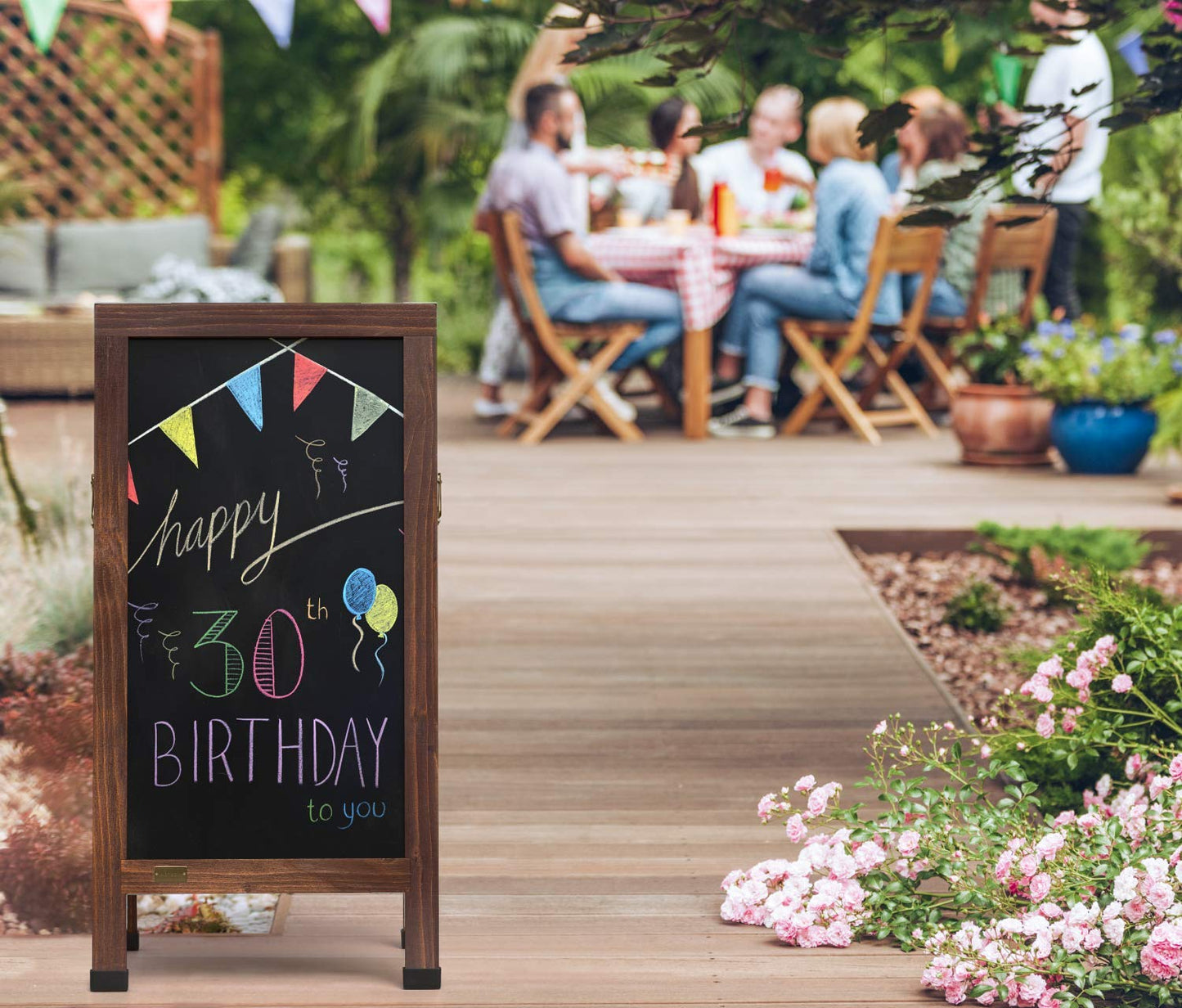 Arteza A-Frame Magnetic Chalkboard, Double-Sided, 40" x 20"