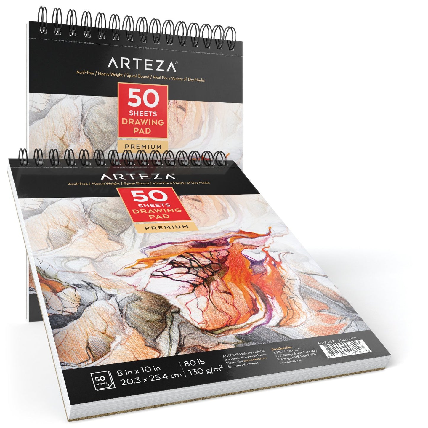 Arteza Drawing Pad, 8" x 10", 50 Sheets - Pack of 2