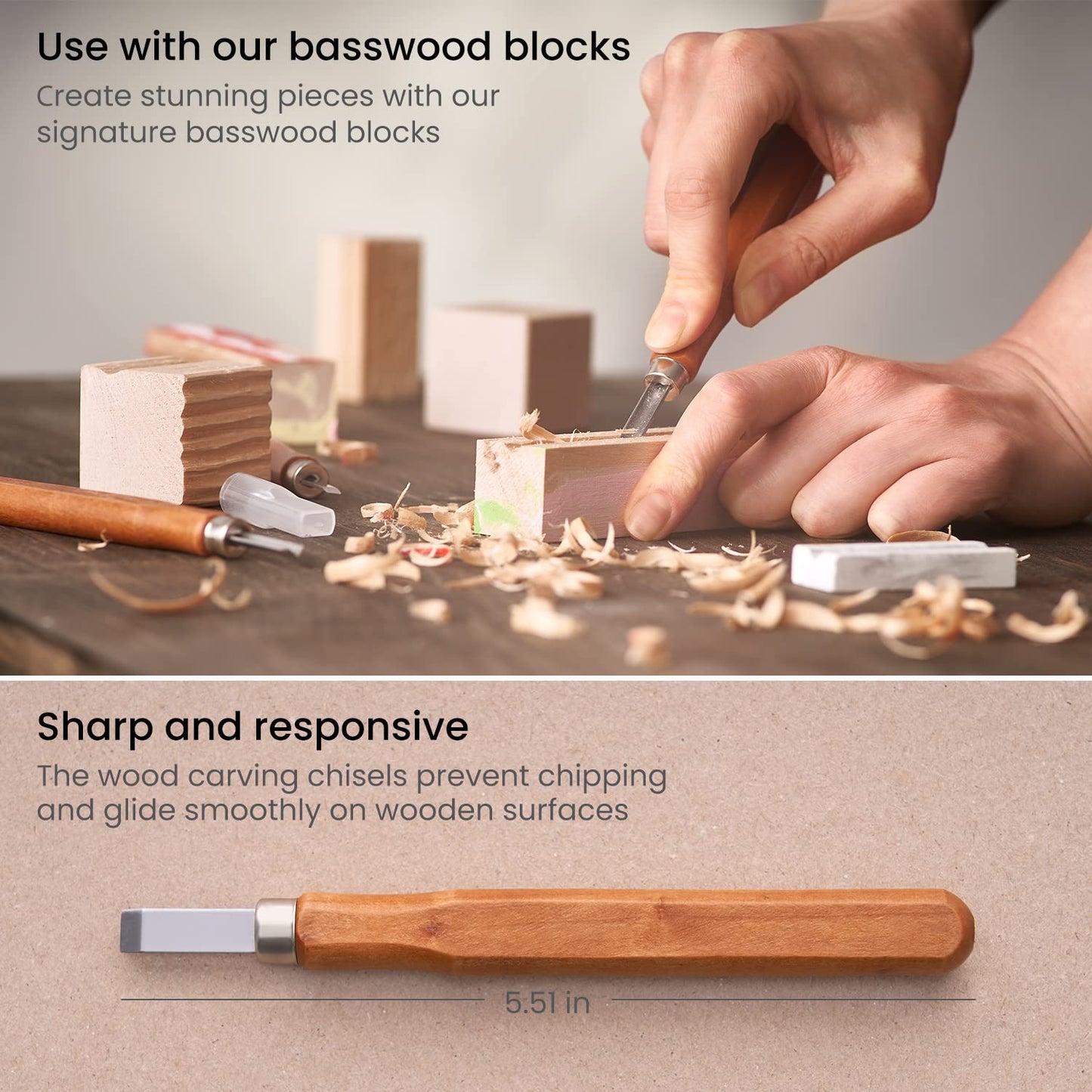 Arteza Wood Carving Tool Kit - Set of 16