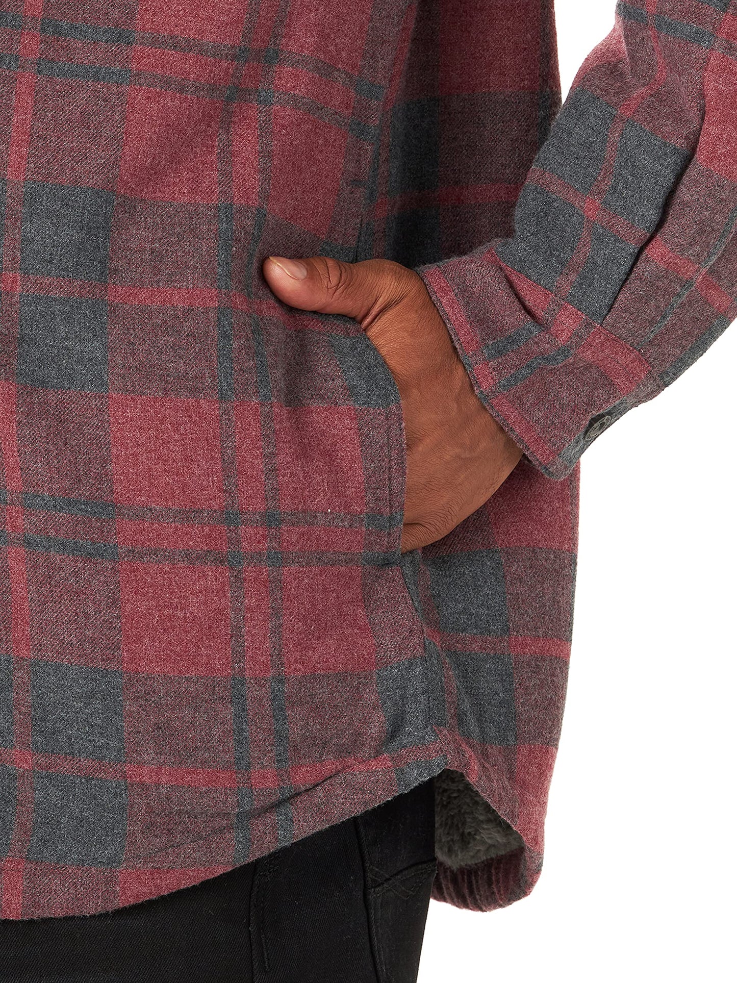 Wrangler Authentics Men's Long Sleeve Sherpa Lined Shirt Jacket, Current Heather, Small