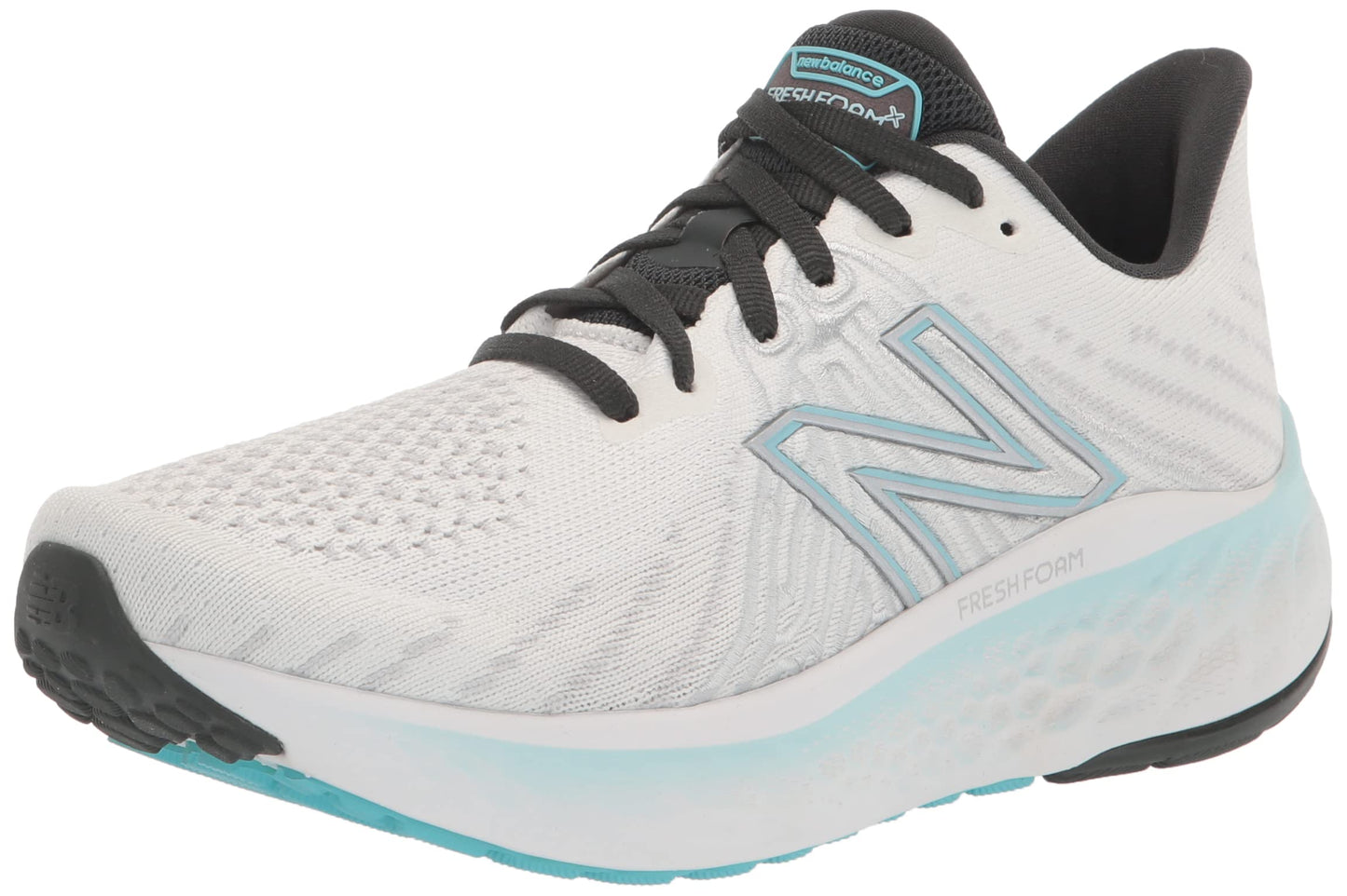 New Balance Women's Fresh Foam X Vongo V5 Running Shoe, White/Bleach Blue/Silver Metalic, 12