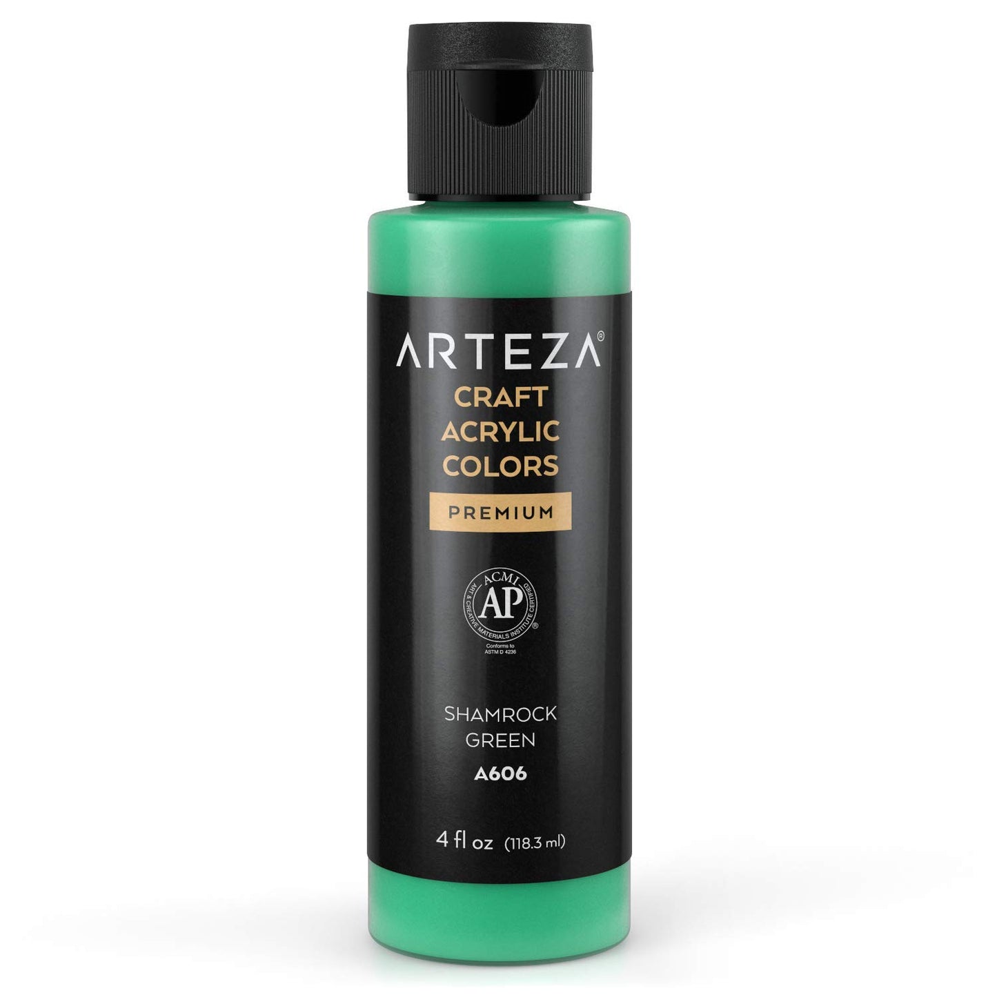 Arteza Craft Acrylic Paint, 4oz Bottle - A606 Shamrock Green