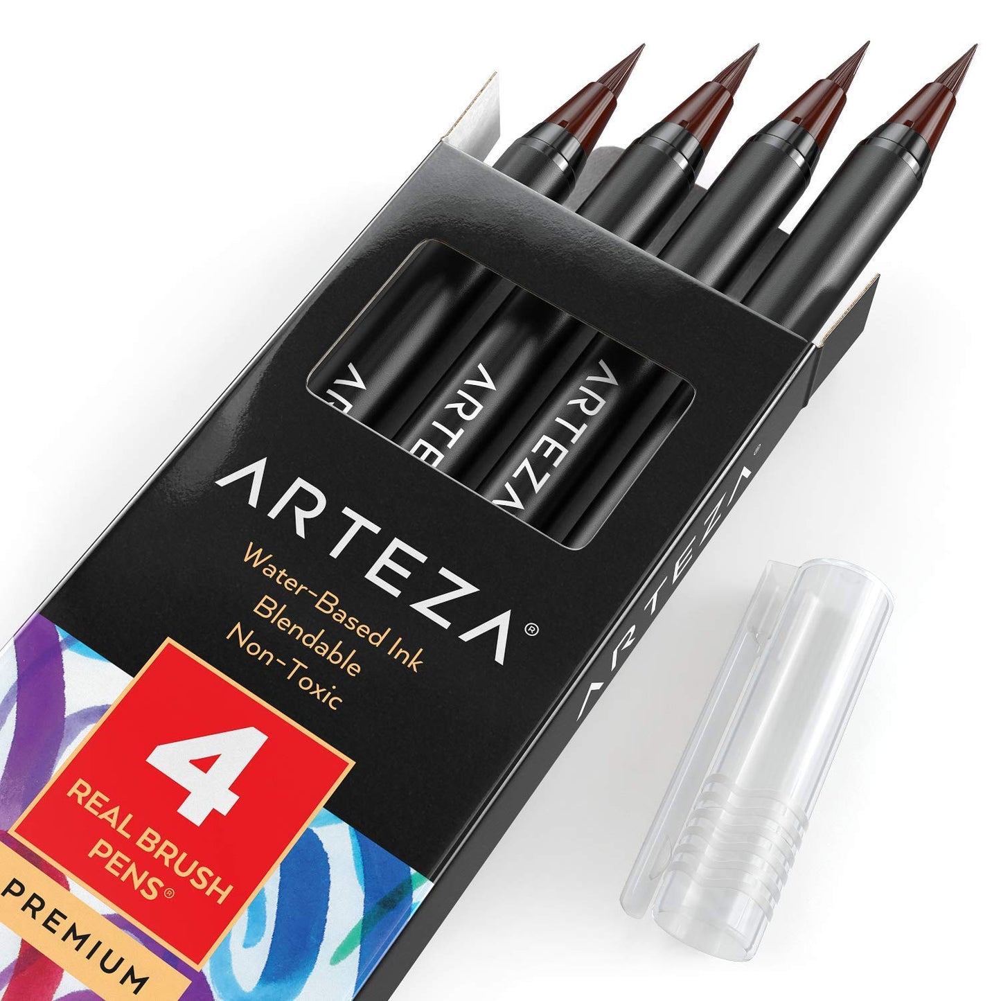 Arteza Real Brush Pens®, A164 Walnut Brown - 4 Pack