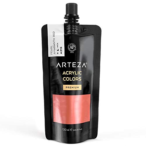 Arteza Metallic Acrylic Paint, 4oz Pouch - Pearl Tangerine Orange A214