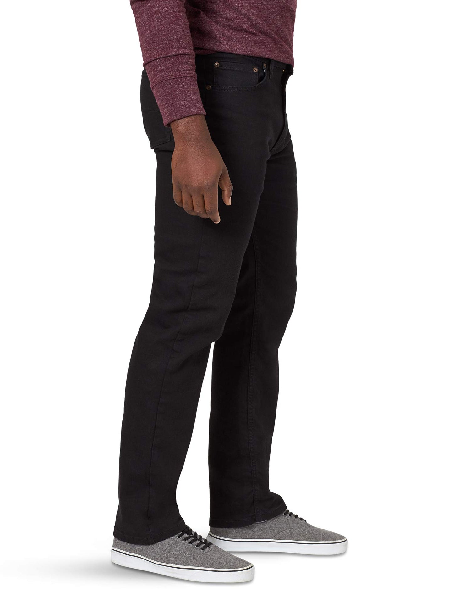 Wrangler Authentics Men's Classic 5-Pocket Regular Fit Jean, Black Flex, 38W X 30L
