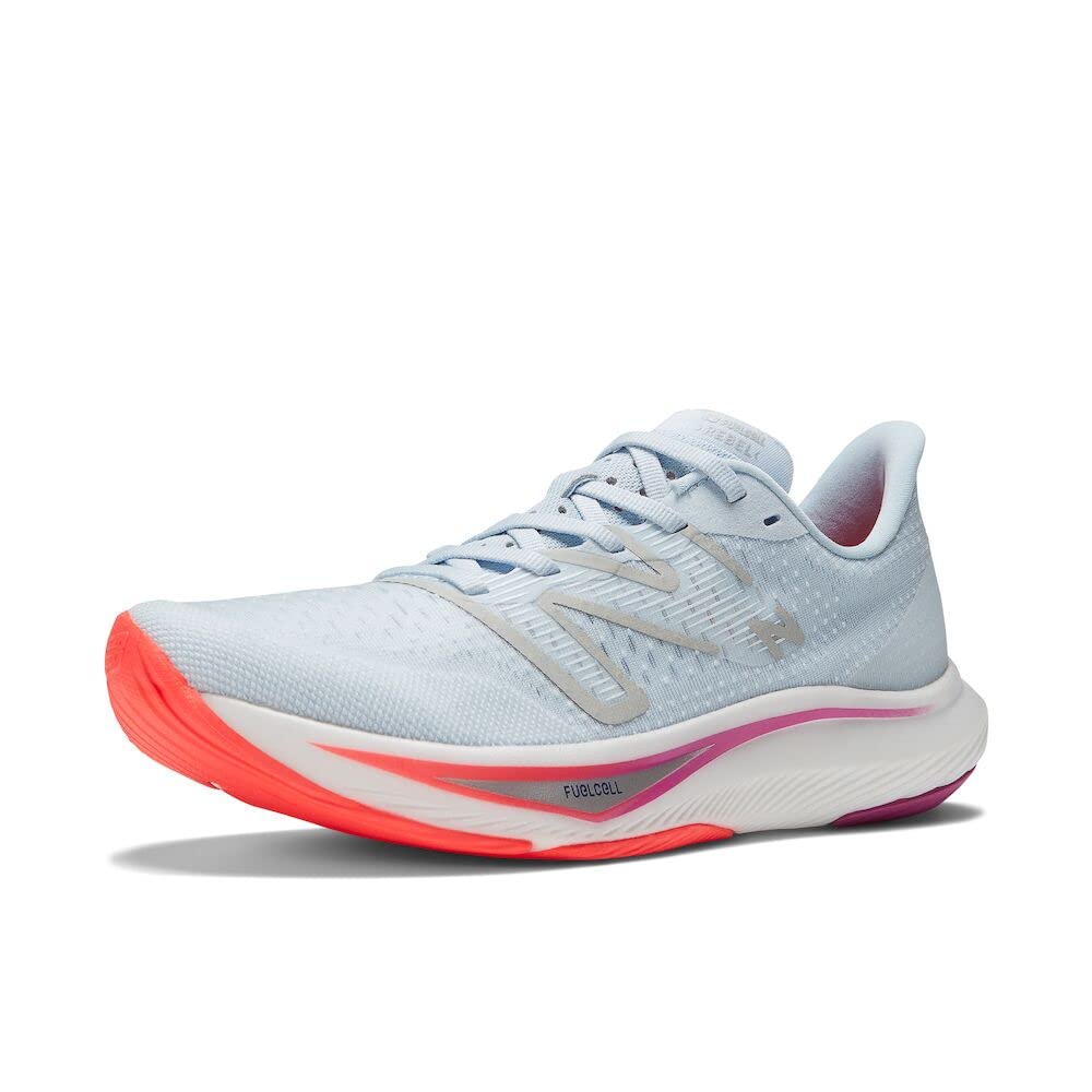 New Balance Women's FuelCell Rebel V3 Running Shoe, Starlight/Electric Red/Magenta Pop, 9.5 Wide
