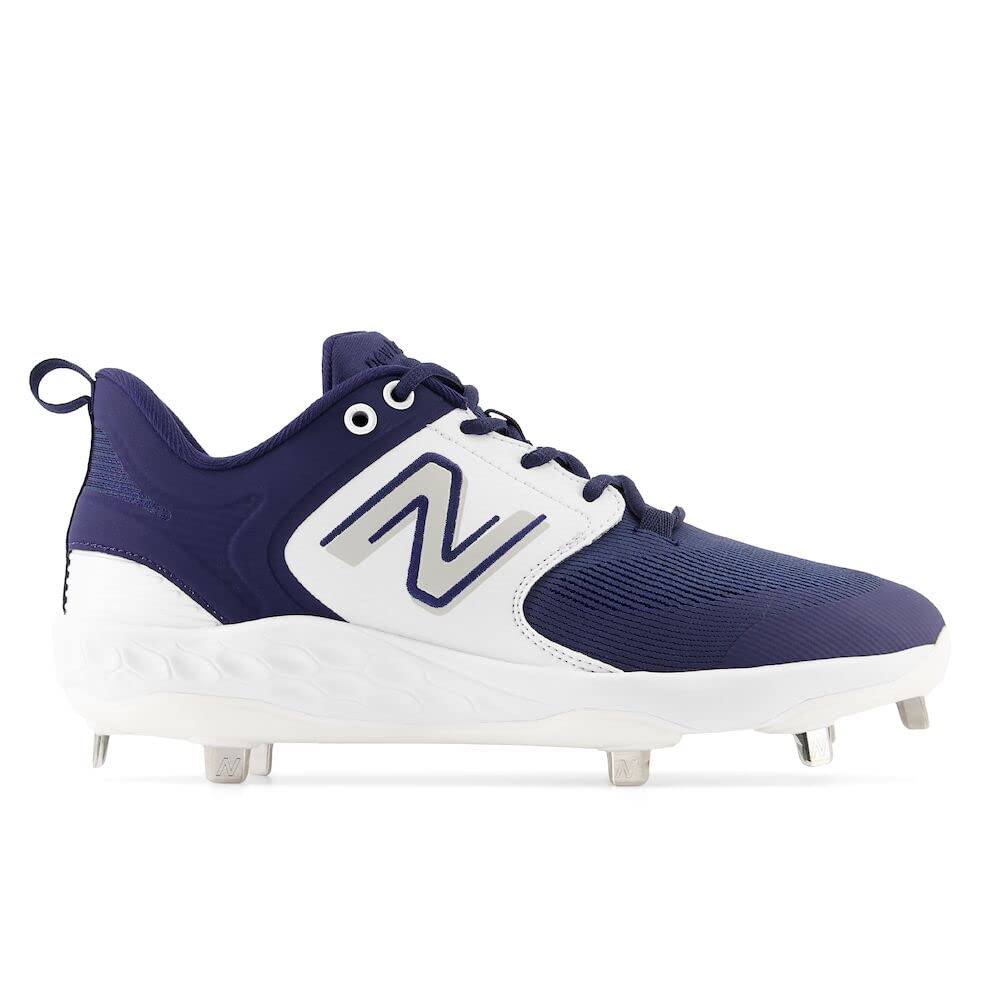 New Balance Men's Fresh Foam X 3000 V6 Metal Baseball Shoe, Navy/White, 9.5 Wide