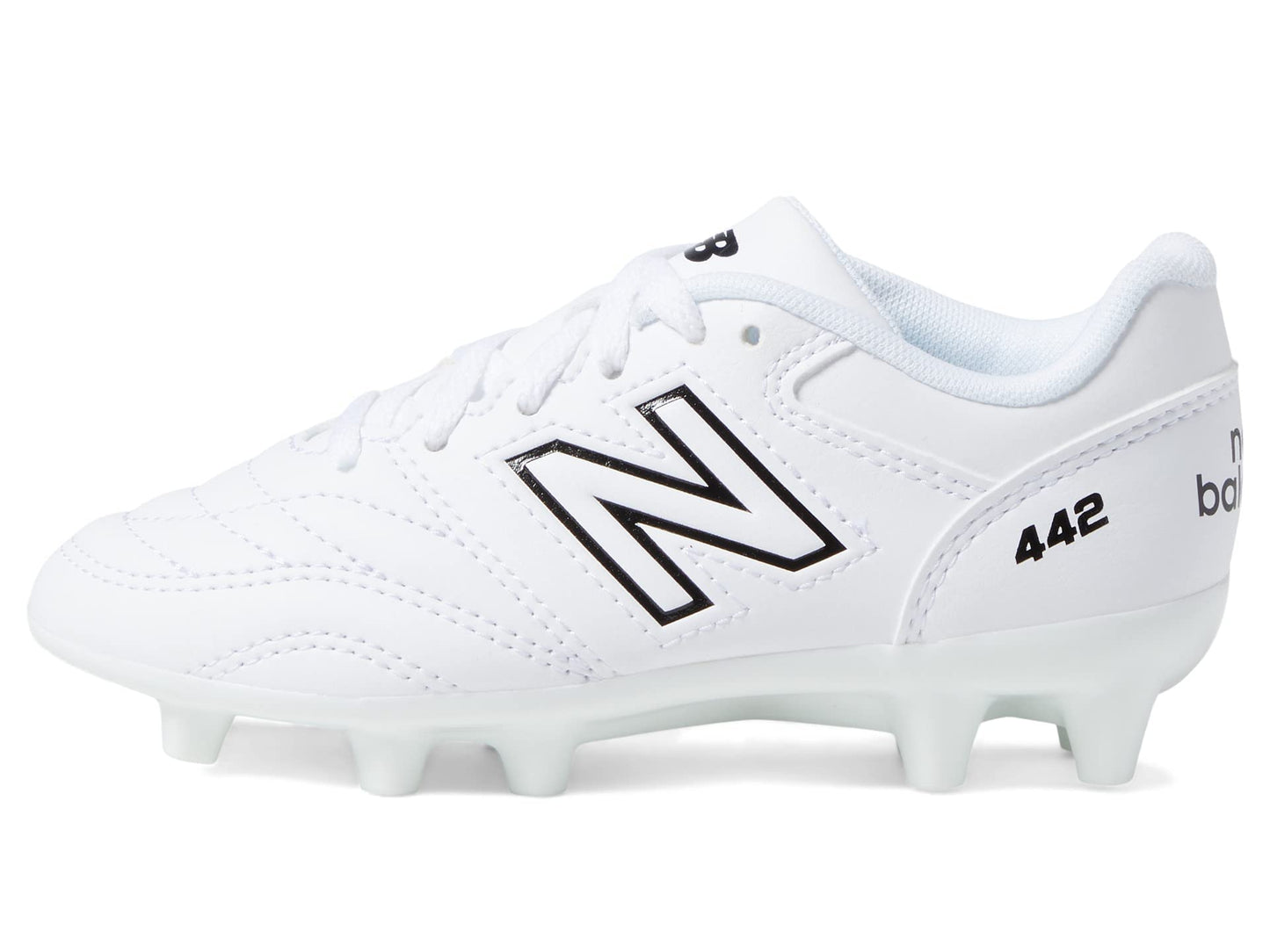 New Balance Boy's 442 V2 Academy FG Junior Soccer Shoe, White/Black, 2 Little Kid