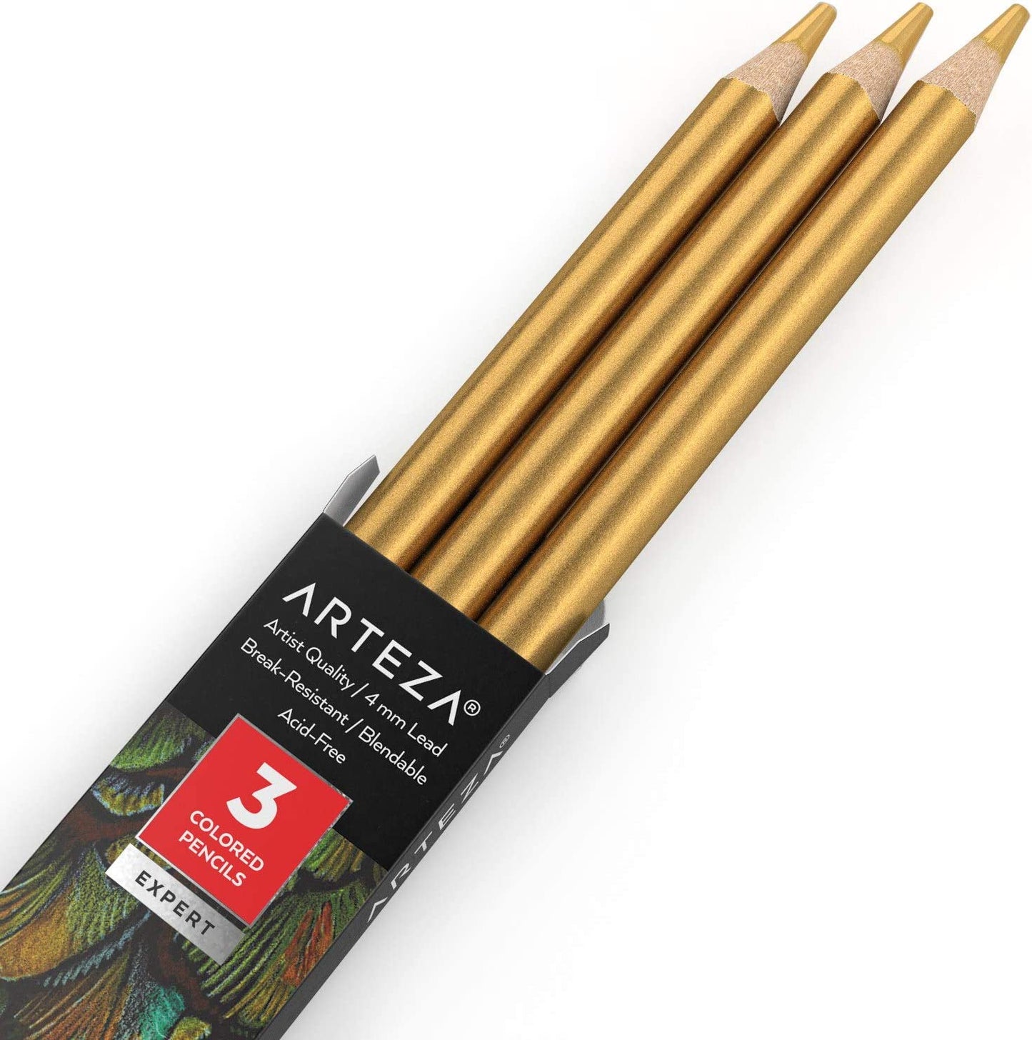 Arteza Expert Colored Pencils, A122 Gold - 3 Pack
