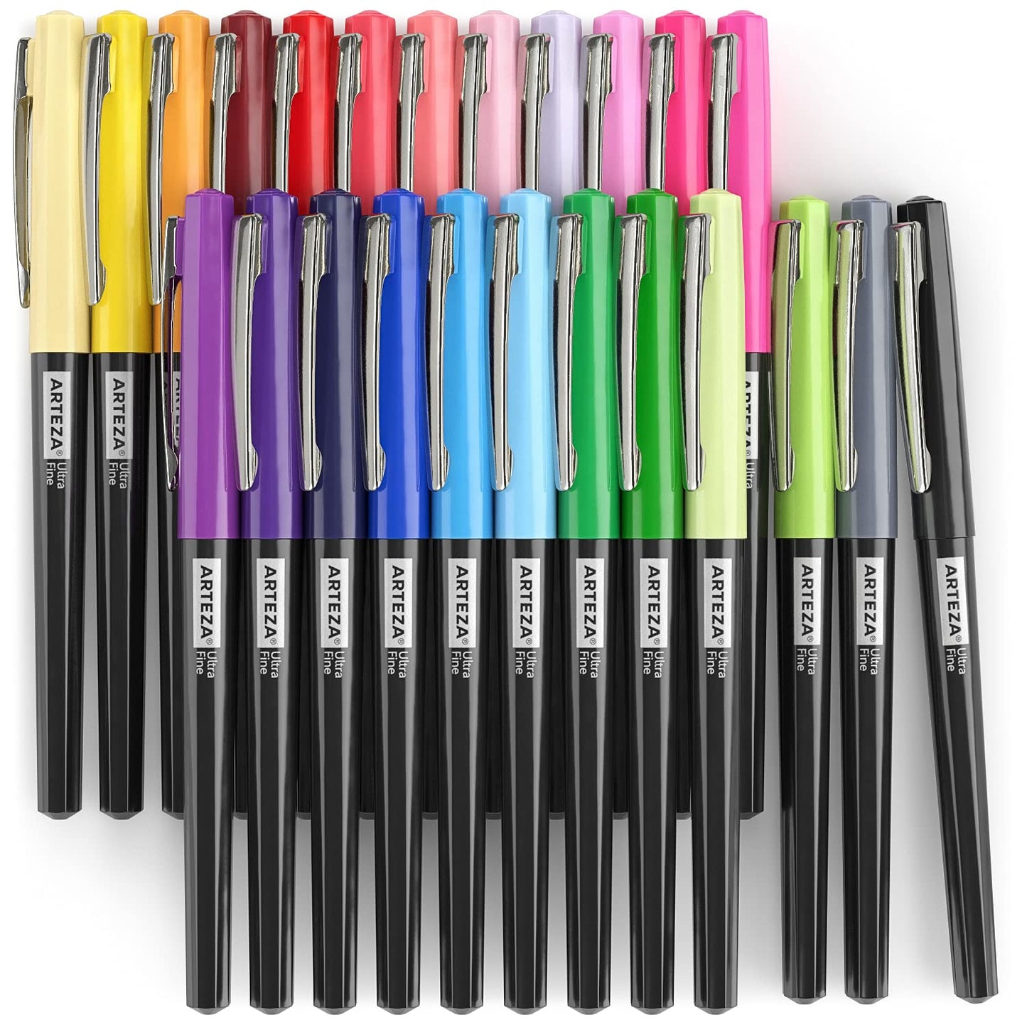 Arteza Permanent Markers, Retro Pop Colors, Ultra Fine Tip - Set of 24