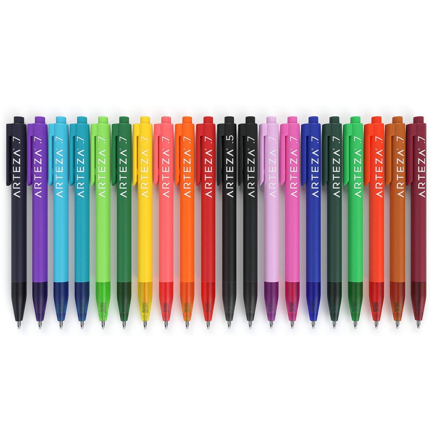 Arteza Retractable Gel Ink Pens, Vibrant Colors - Set of 20