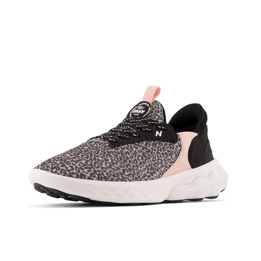 New Balance Women's Fresh Foam Roav Elite V1 Running Shoe, Black/Pink Haze, 12