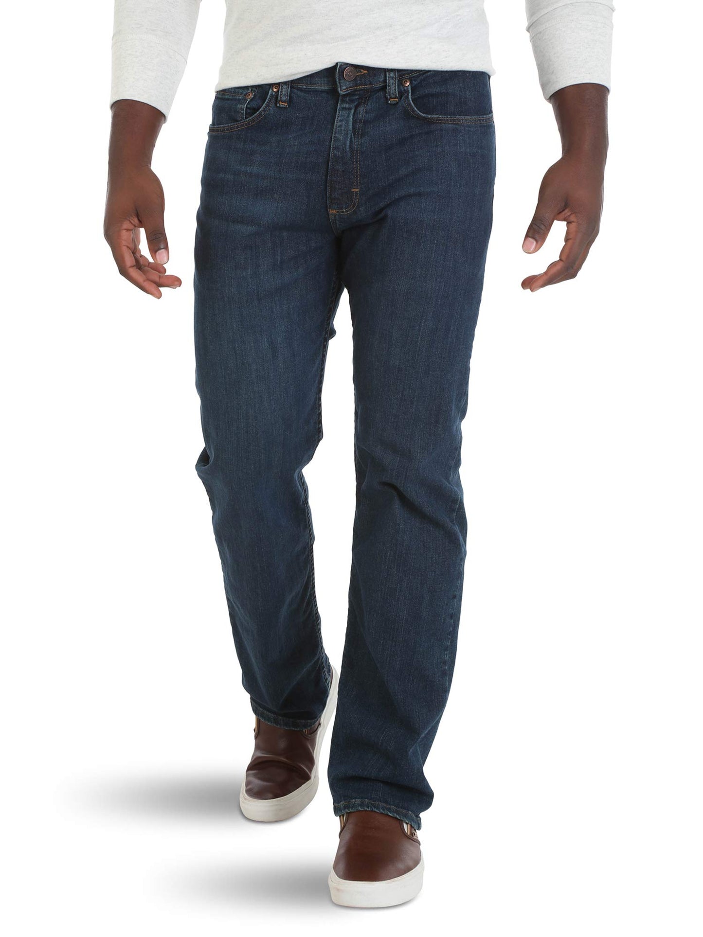 Wrangler Authentics Men's Comfort Flex Waist Relaxed Fit Jean, Carbon, 32W x 32L