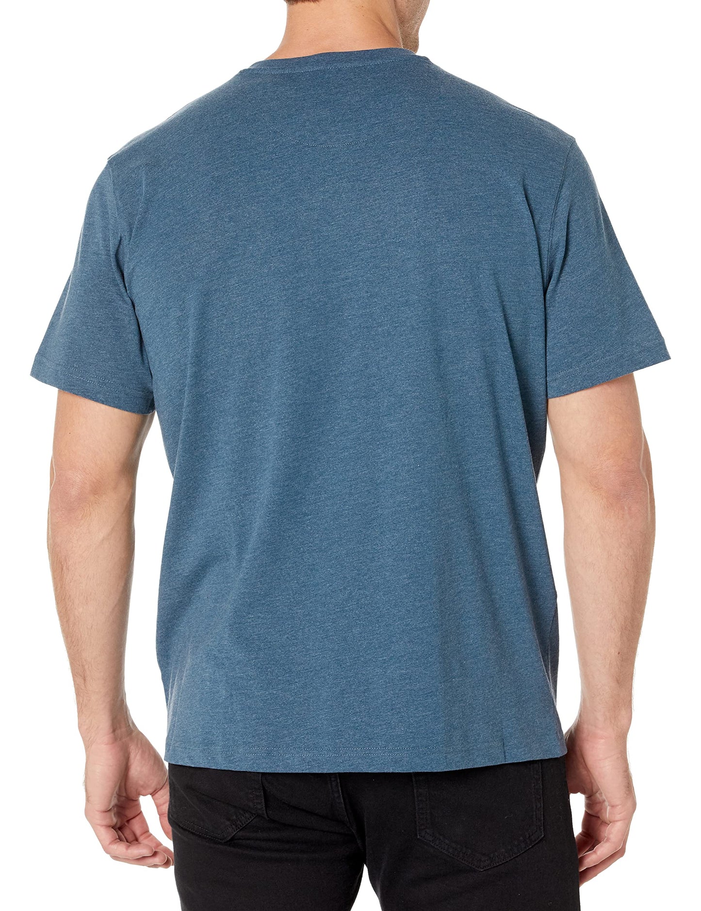 Wrangler Authentics Men's Short Sleeve Henley Tee, Dark Denim, X-Large