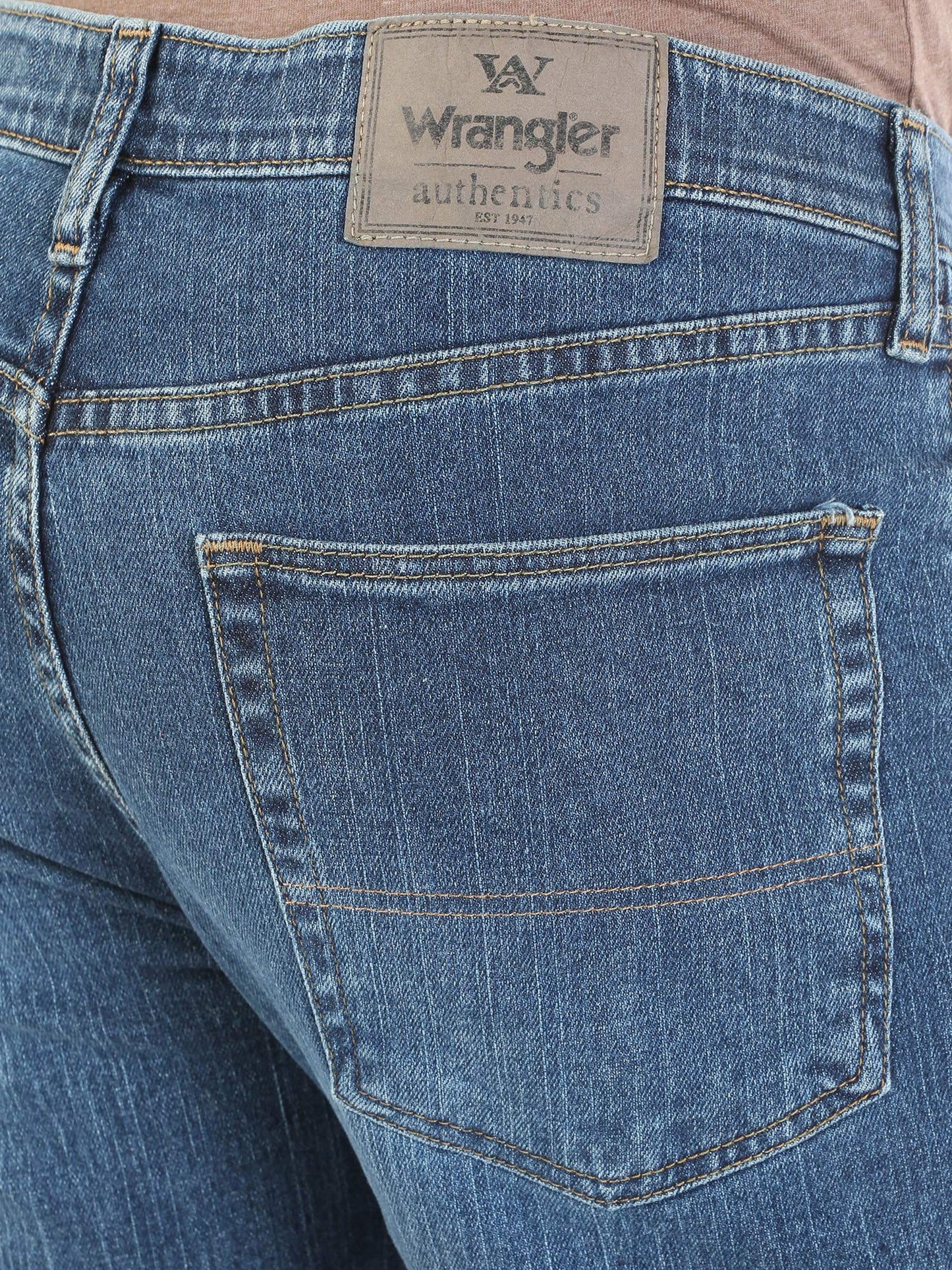 Wrangler Authentics Men's Regular Fit Comfort Flex Waist Jean, Blue Ocean, 36W x 29L