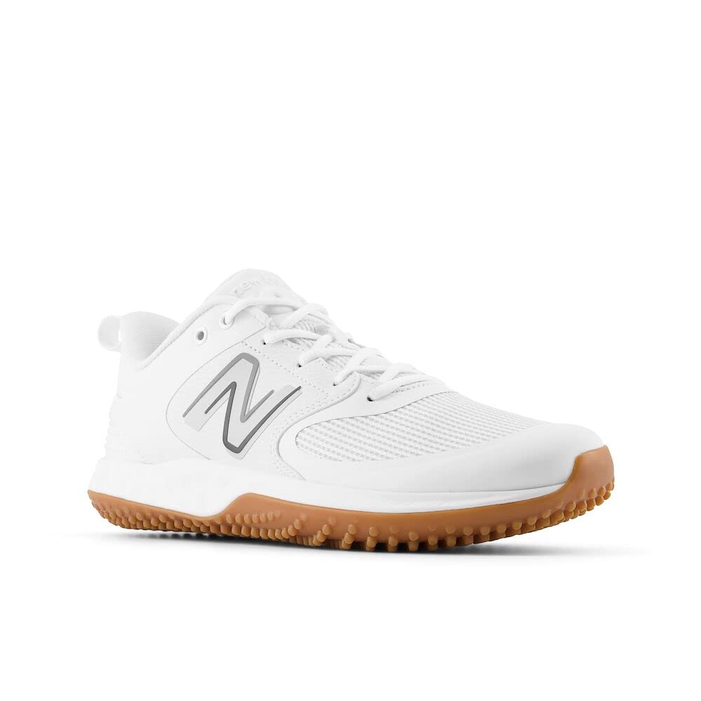 New Balance Men's Fresh Foam 3000 V6 Turf-Trainer Baseball Shoe, White/White/Gum, 15 Wide