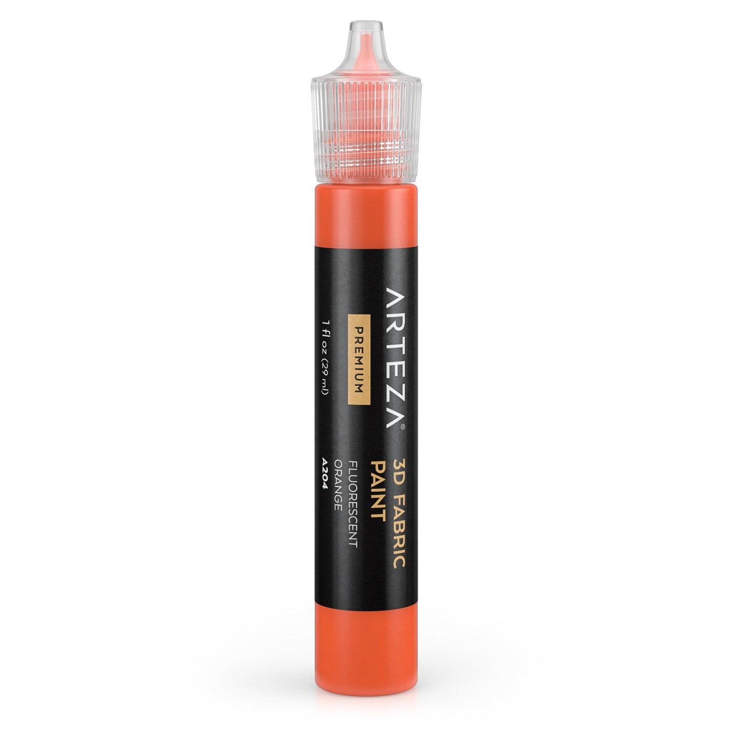Arteza 3D Fabric Paint, 29ml Bottle - Fluorescent Orange A204