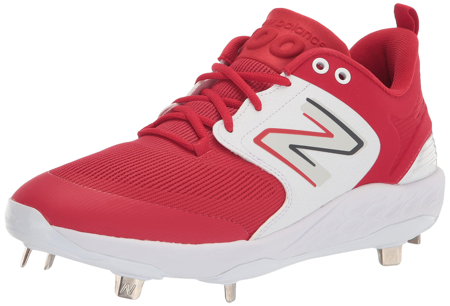 New Balance Men's Fresh Foam X 3000 V6 Metal Baseball Shoe, Red/White, 13