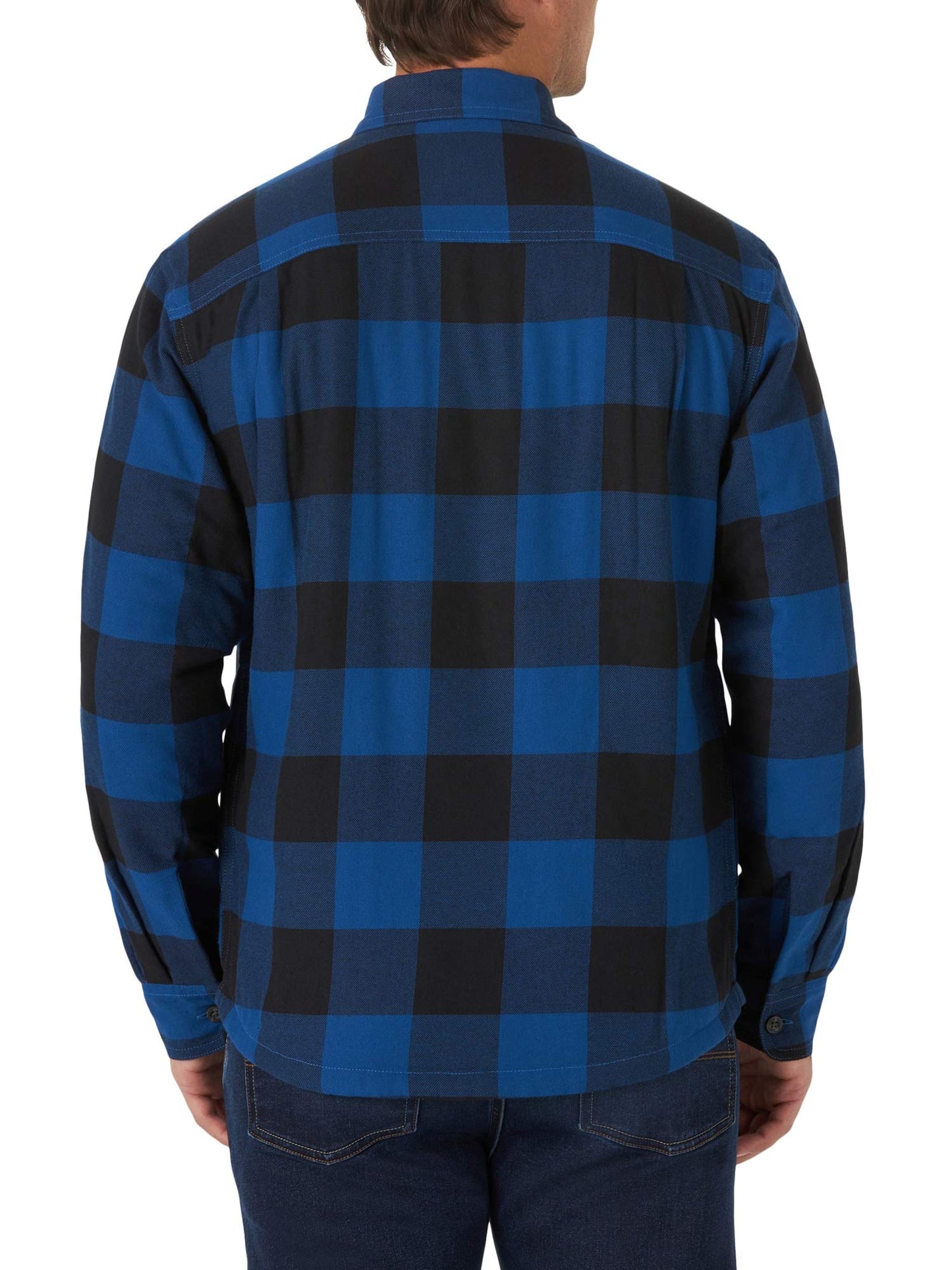 Wrangler Authentics Men's Long Sleeve Sherpa Lined Shirt Jacket, Blue Buffalo, XX-Large