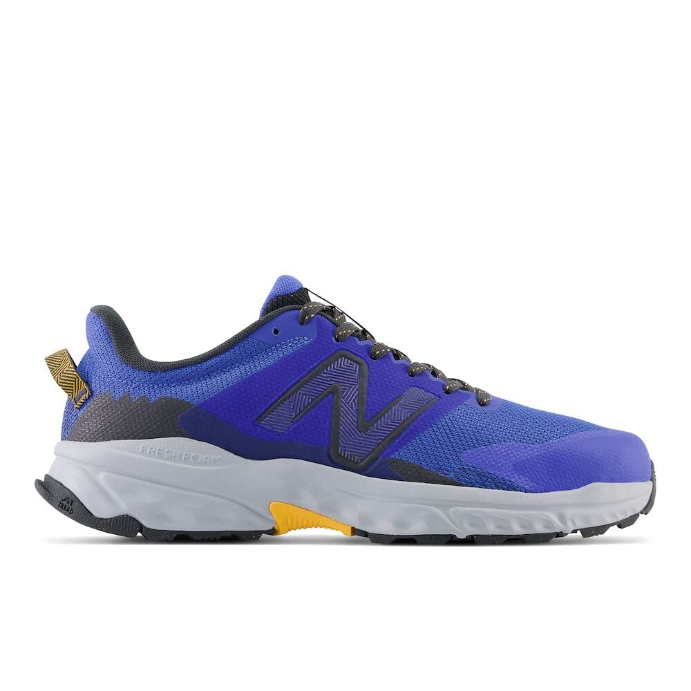 New Balance Men's Fresh Foam 510 V6 Trail Running Shoe, Bright Lapis/Blacktop/Hot Marigold, 14