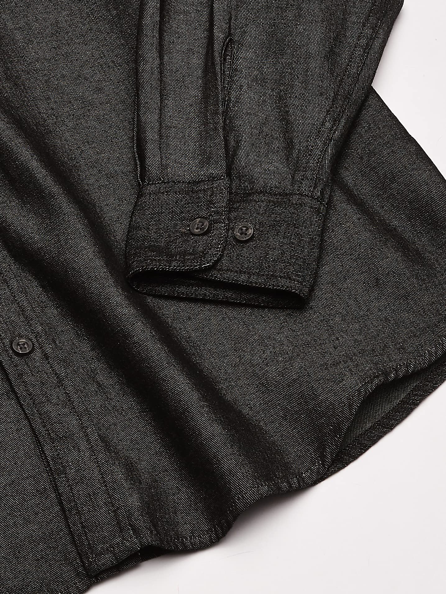 Wrangler Authentics Men's Long Sleeve Classic Woven Shirt, Black Denim, XX-Large