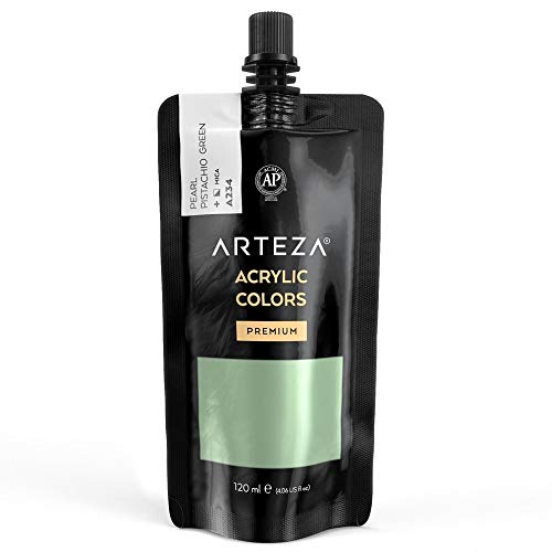 Arteza Metallic Acrylic Paint, 4oz Pouch - Pearl Tangerine Orange A214