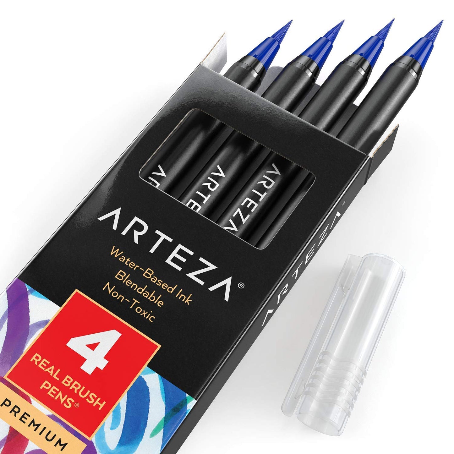 Arteza Real Brush Pens®, True Blue A168 - 4 Pack
