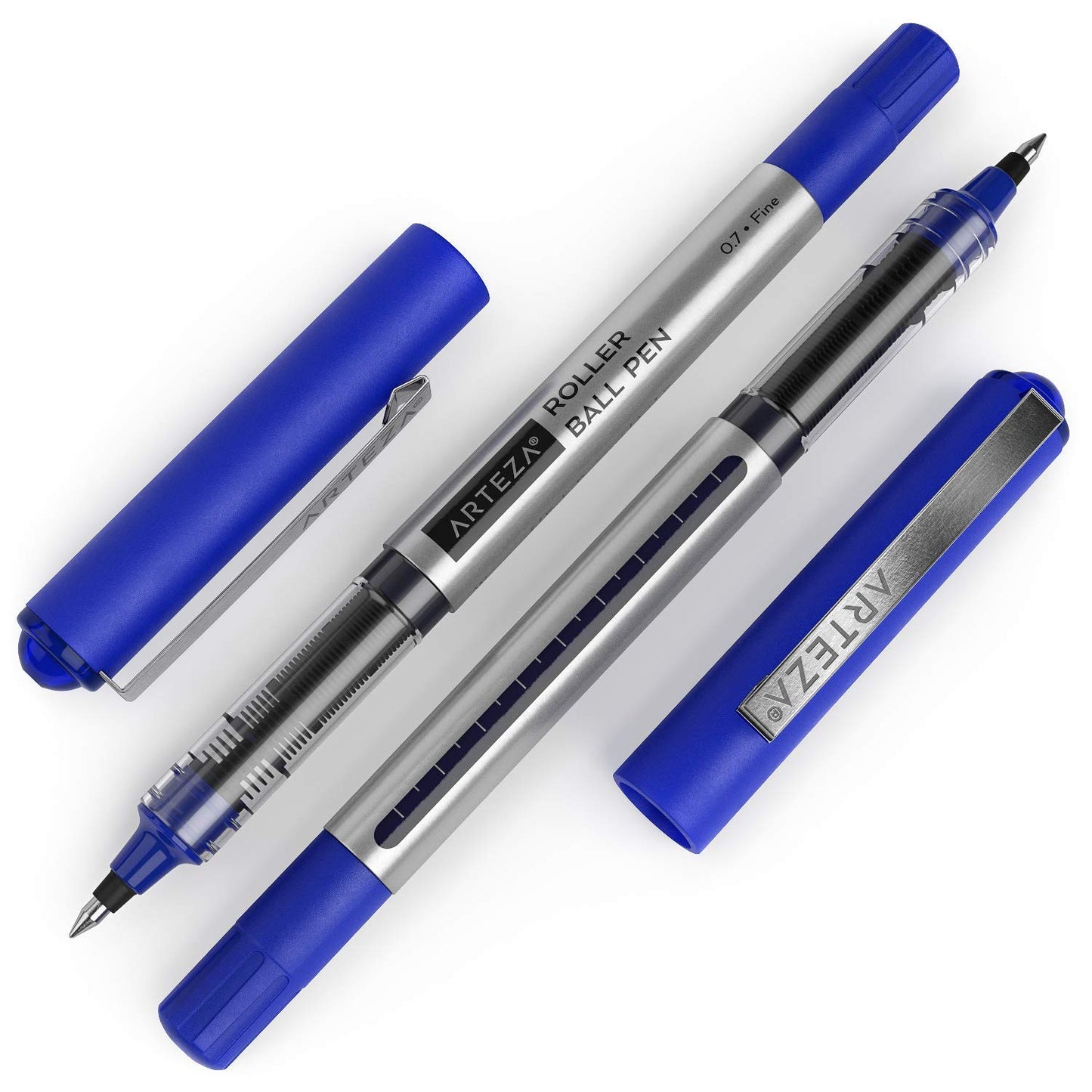 Arteza Roller Ball Pens, Blue, 0.7mm Nib - 20 Pack