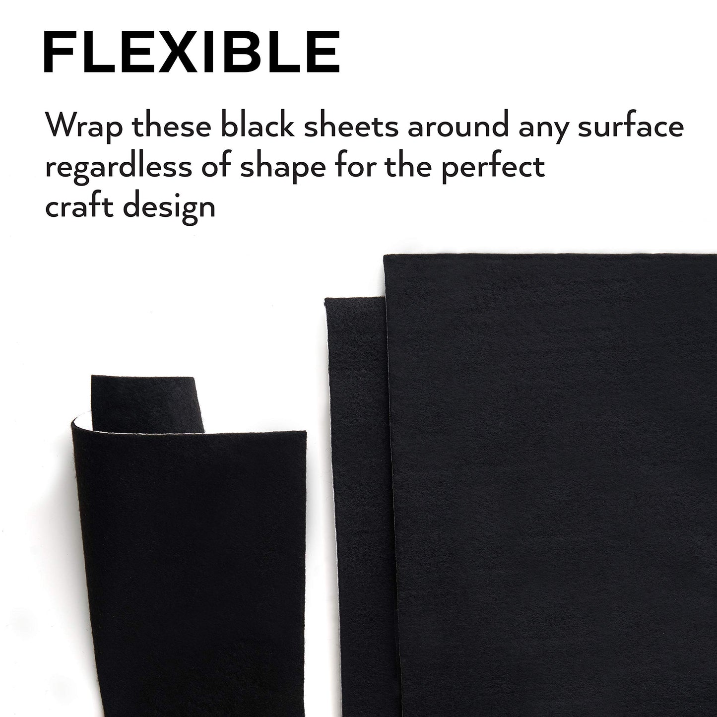 Arteza Adhesive Felt Fabric, Black - Set of 20 Sheets