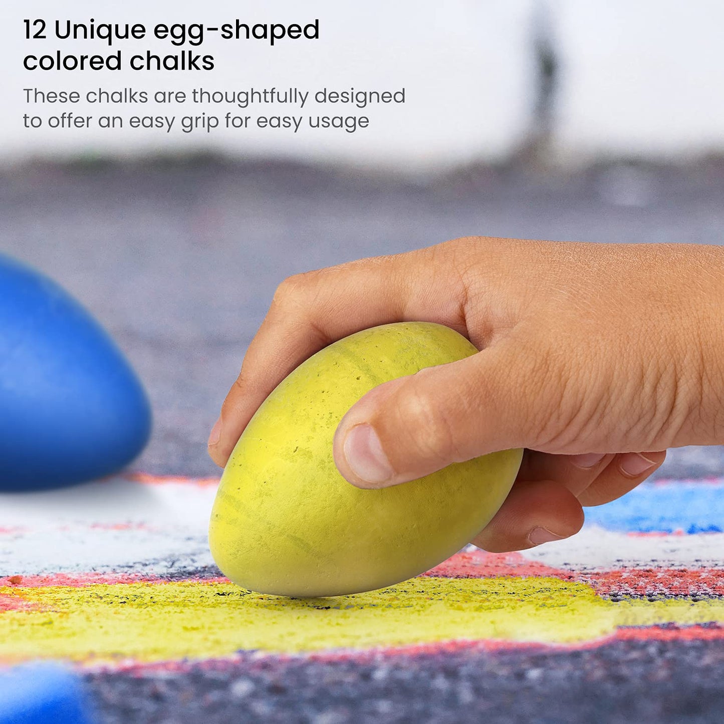 Arteza Kids Egg Shaped Chalk - Set of 12