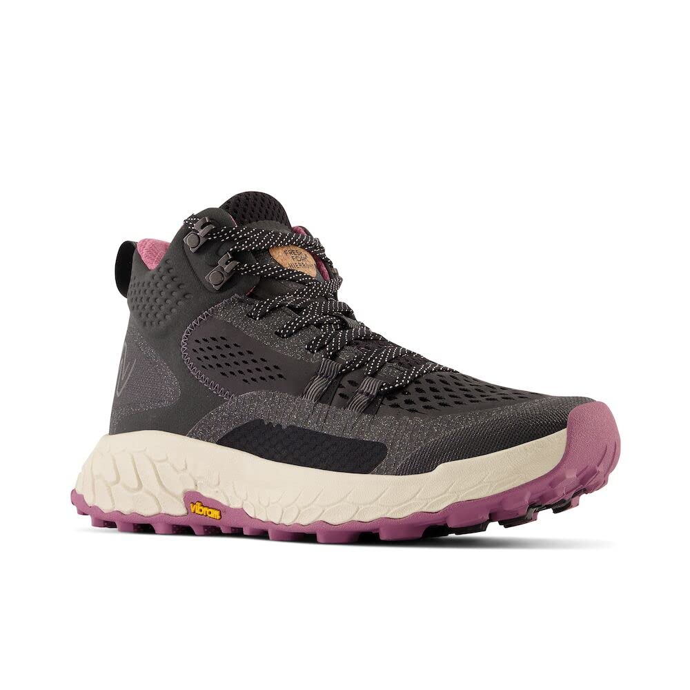 New Balance Women's Fresh Foam X Hierro V1 Mid-Cut Trail Running Shoe, Black/Raisin, 10.5