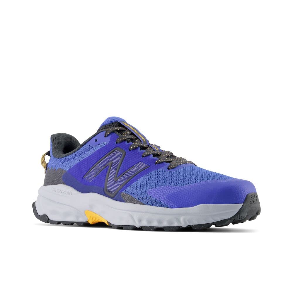 New Balance Men's Fresh Foam 510 V6 Trail Running Shoe, Bright Lapis/Blacktop/Hot Marigold, 14