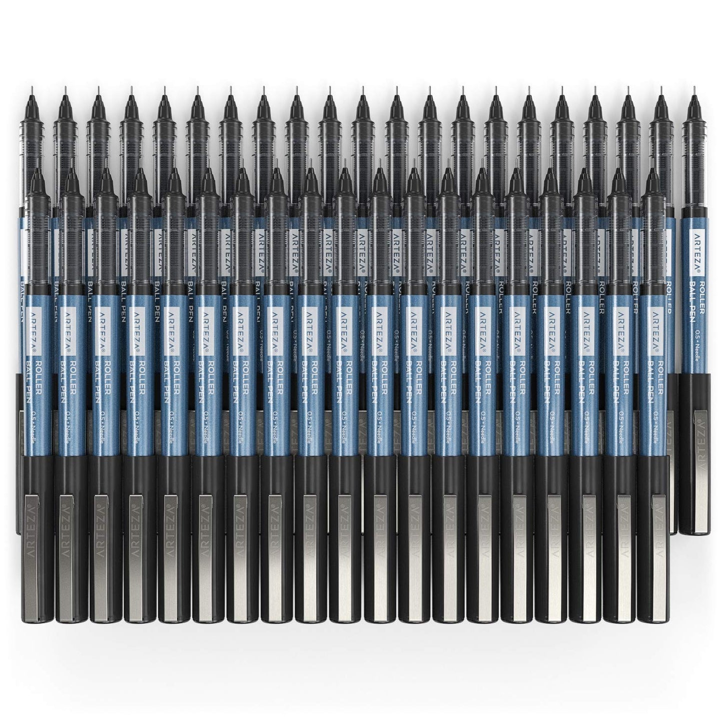 Arteza Roller Ball Pens, Black, 0.5mm Nib - 40 Pack