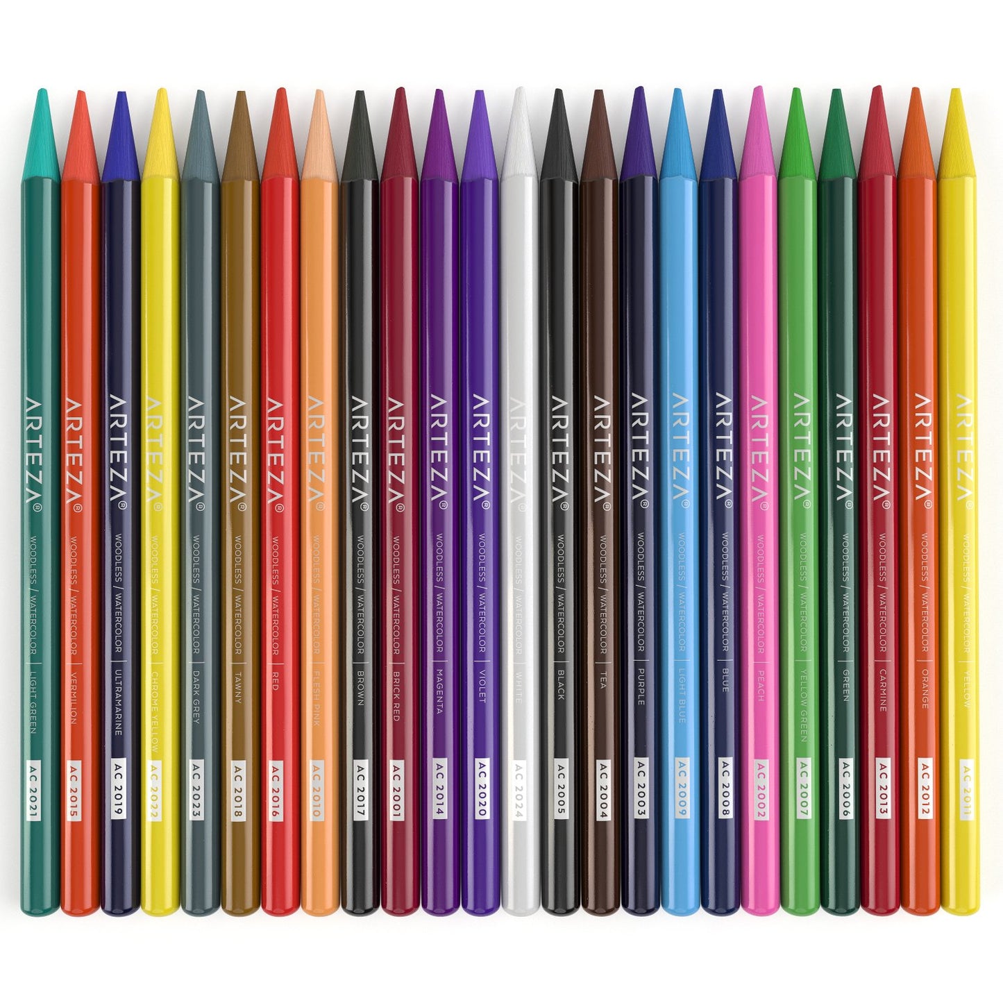 Arteza Woodless Watercolor Pencils - Set of 24