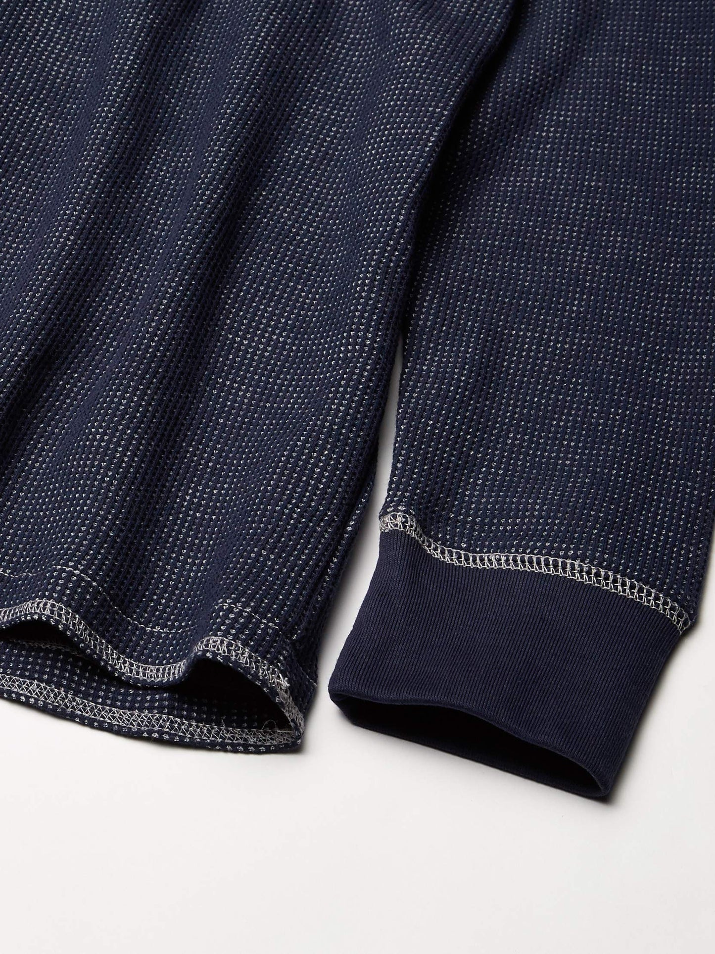 Wrangler Authentics Men's Long Sleeve Waffle Henley, Mood Indigo, Medium