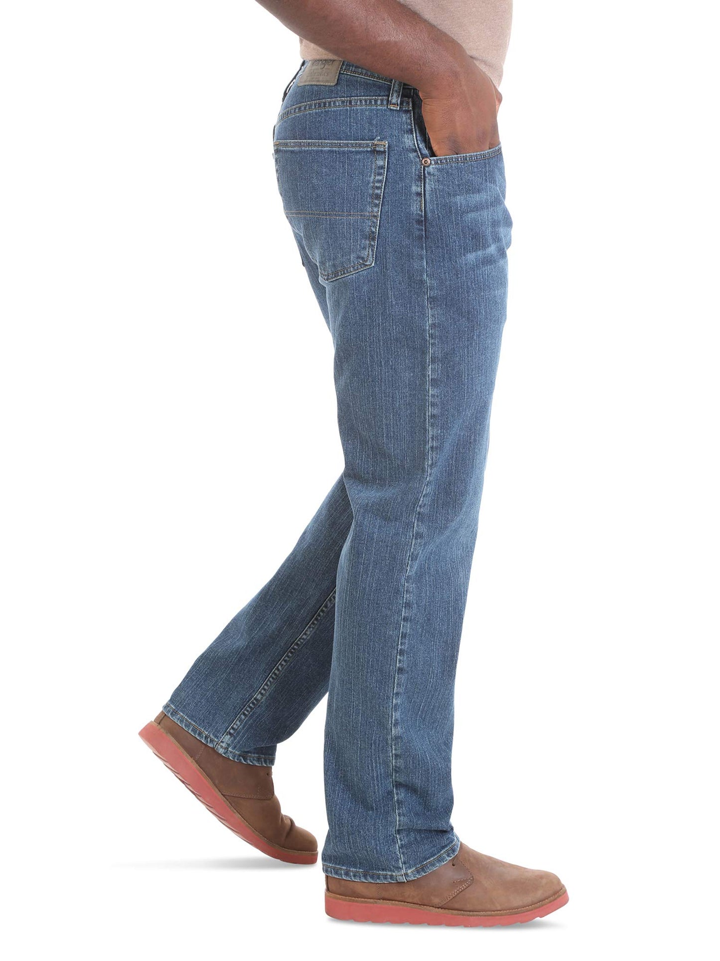 Wrangler Authentics Men's Regular Fit Comfort Flex Waist Jean, Blue Ocean, 36W x 29L