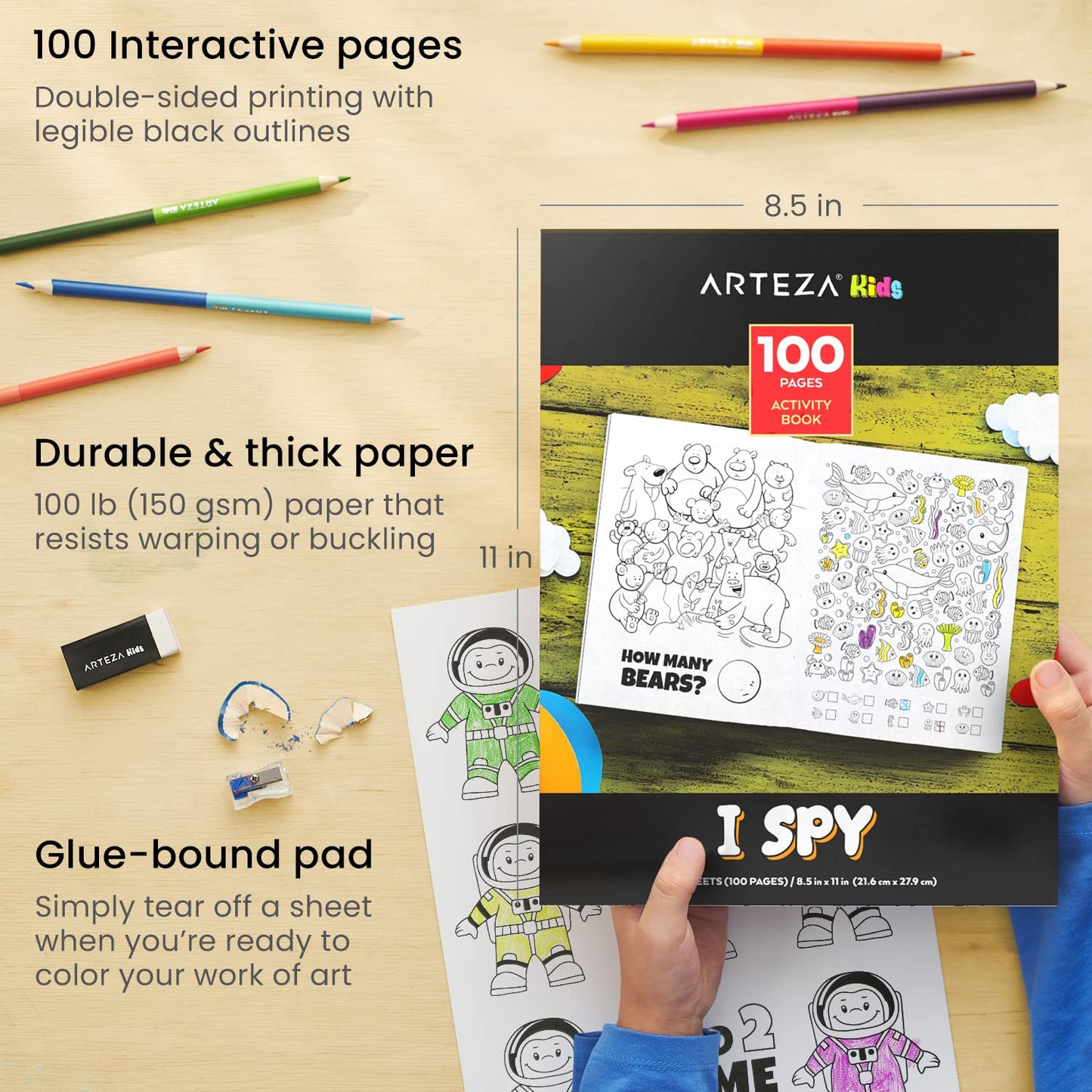Arteza Kids Activity Book Set, I Spy