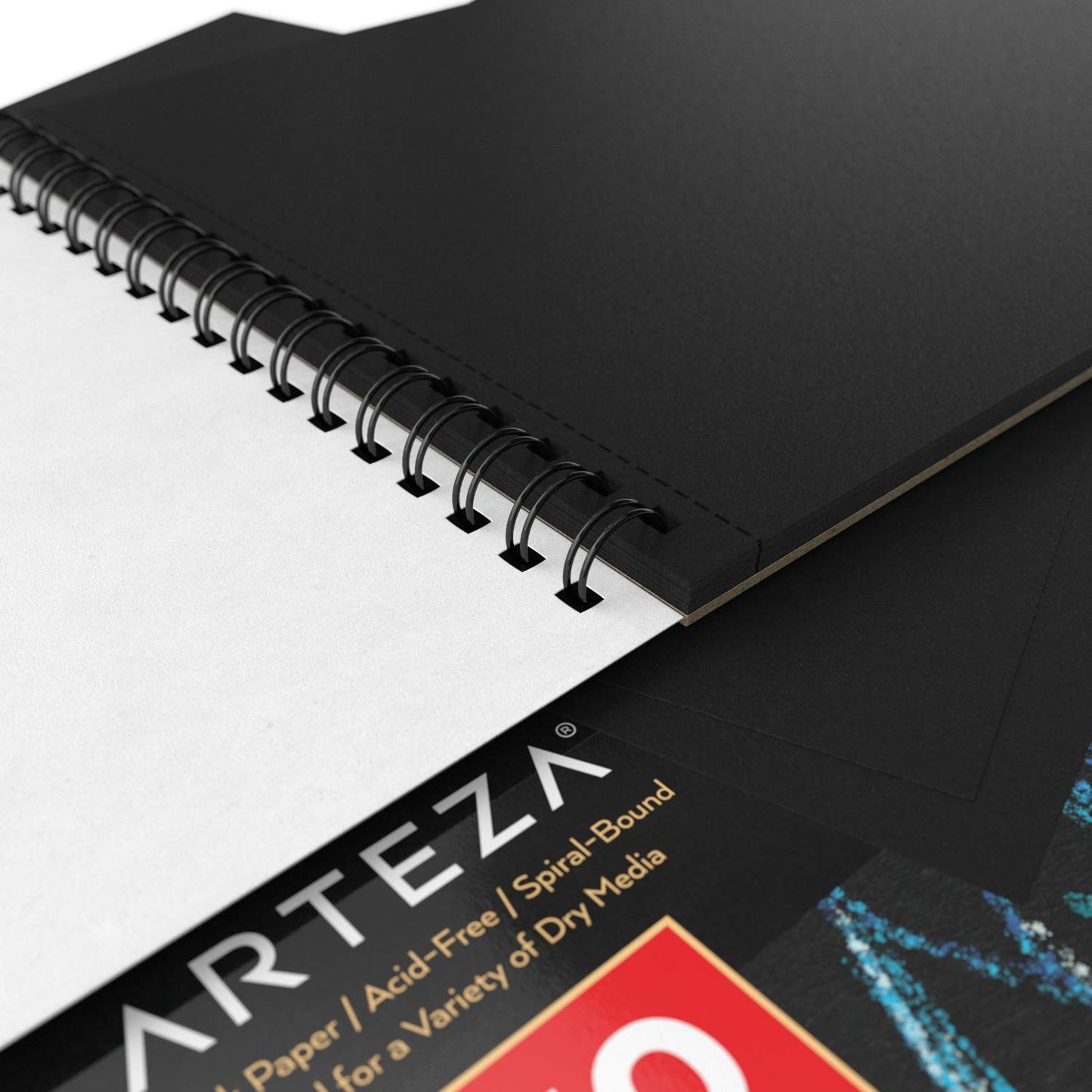 Arteza Black Paper Sketch Pad, 9" x 12", 30 Sheets - Pack of 2